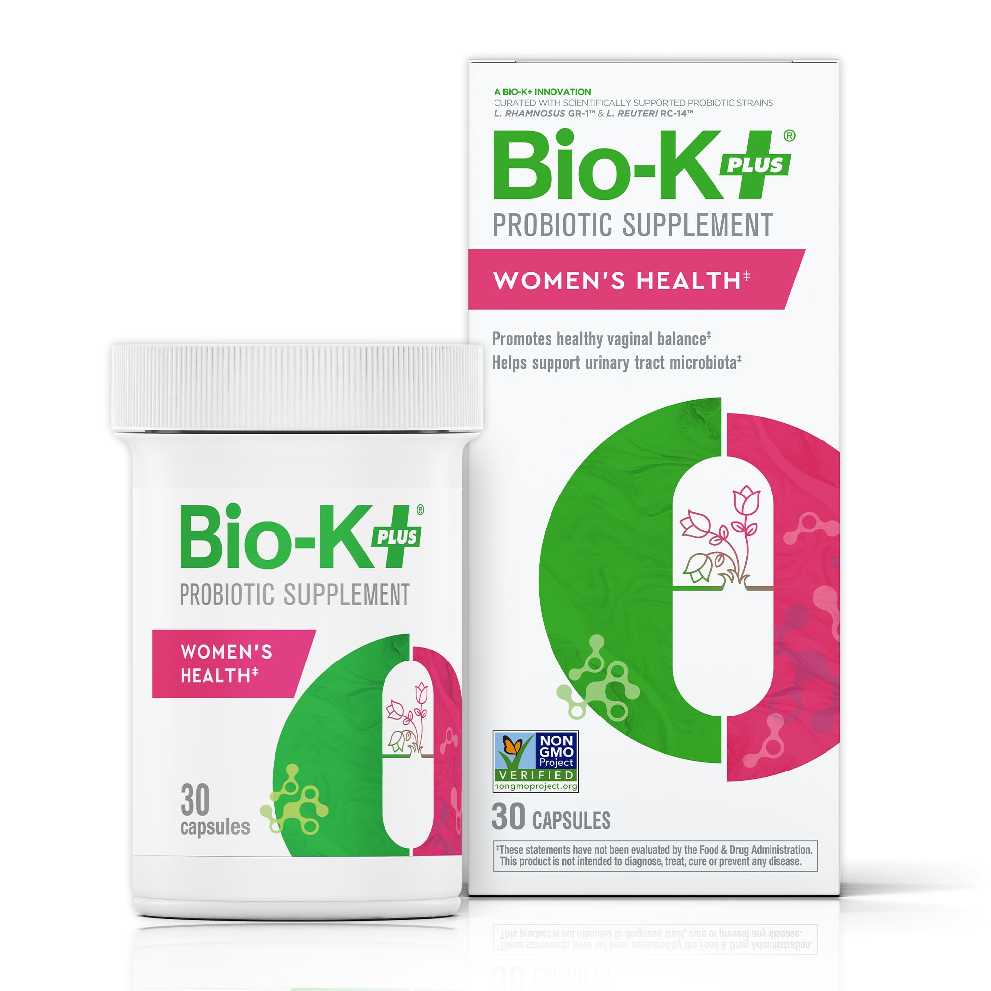 Bio-K+ Probiotic for Women support for Vaginal & Urinary Tract Health, Probiotic Supplement with 2 Billion CFU 2 Strains, Vegan, Shelf-Stable – 30 Capsules - OzHealthStandard