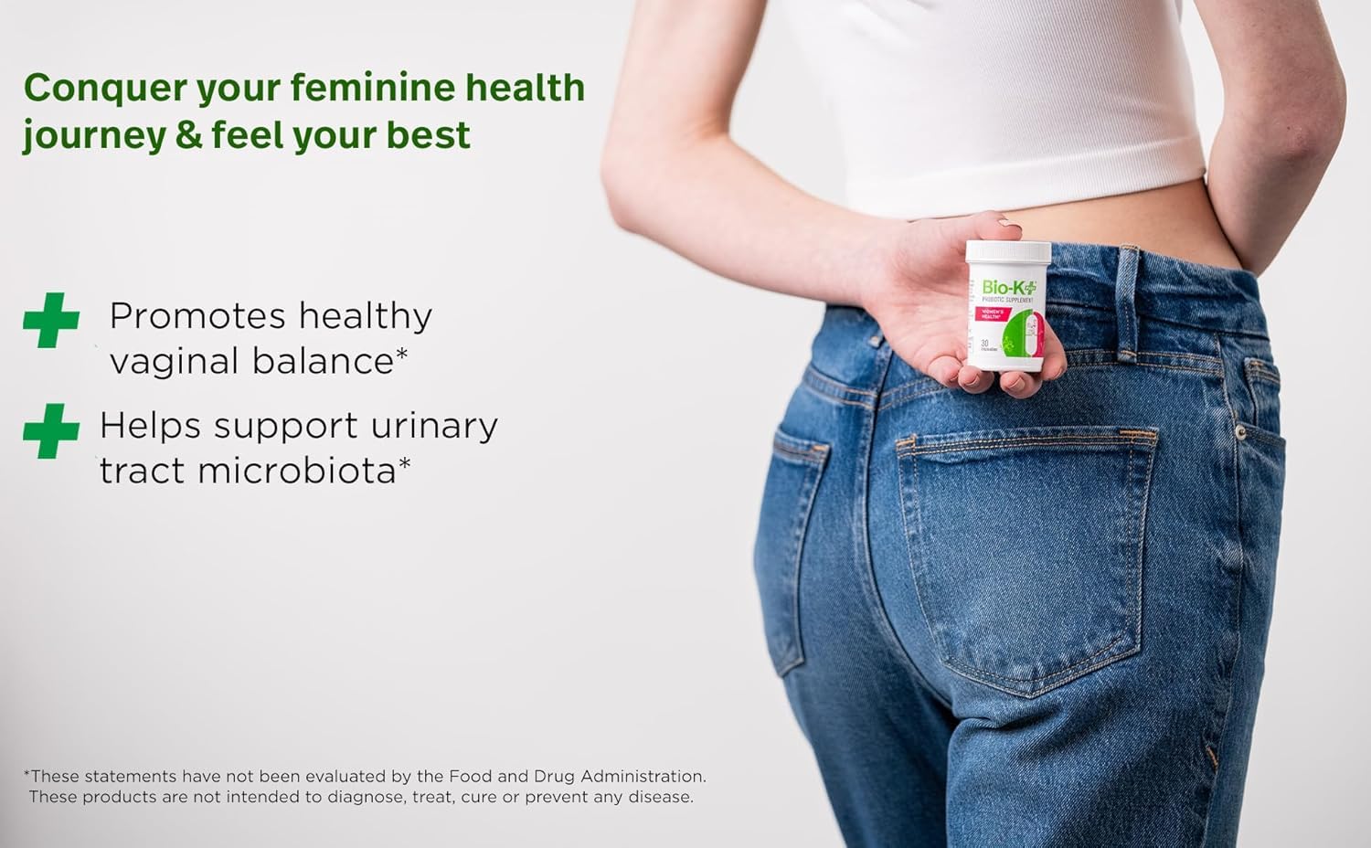 Bio-K+ Probiotic for Women support for Vaginal & Urinary Tract Health, Probiotic Supplement with 2 Billion CFU 2 Strains, Vegan, Shelf-Stable – 30 Capsules - OzHealthStandard