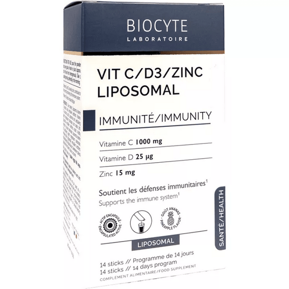 Biocyte Santé Vit C D3 Zinc Liposomal Immunity 14 sticks - OzHealthStandard