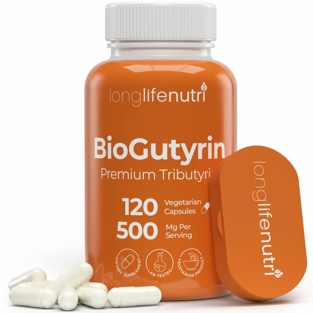 BioGutyrin – Tributyrin 500mg, Postbiotic Supplement for Gut Function & Nutrient Absorption, 120 Vegetarian Capsules, Butyric Acid for Butyrate Production, 4-Month Supply, GMP Certified, Made in USA - OzHealthStandard