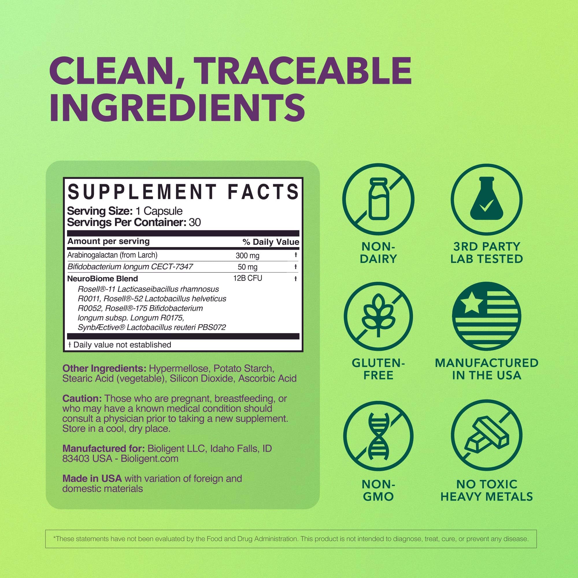 BIOLIGENT Tribiotic+ Prebiotic, Probiotic and Postbiotic Supplement for Women & Men, Gut Health, Immune Support, Bloating Relief, Daily Microbiome and Digestive Support, 30 Capsules, 30 Day Supply - OzHealthStandard