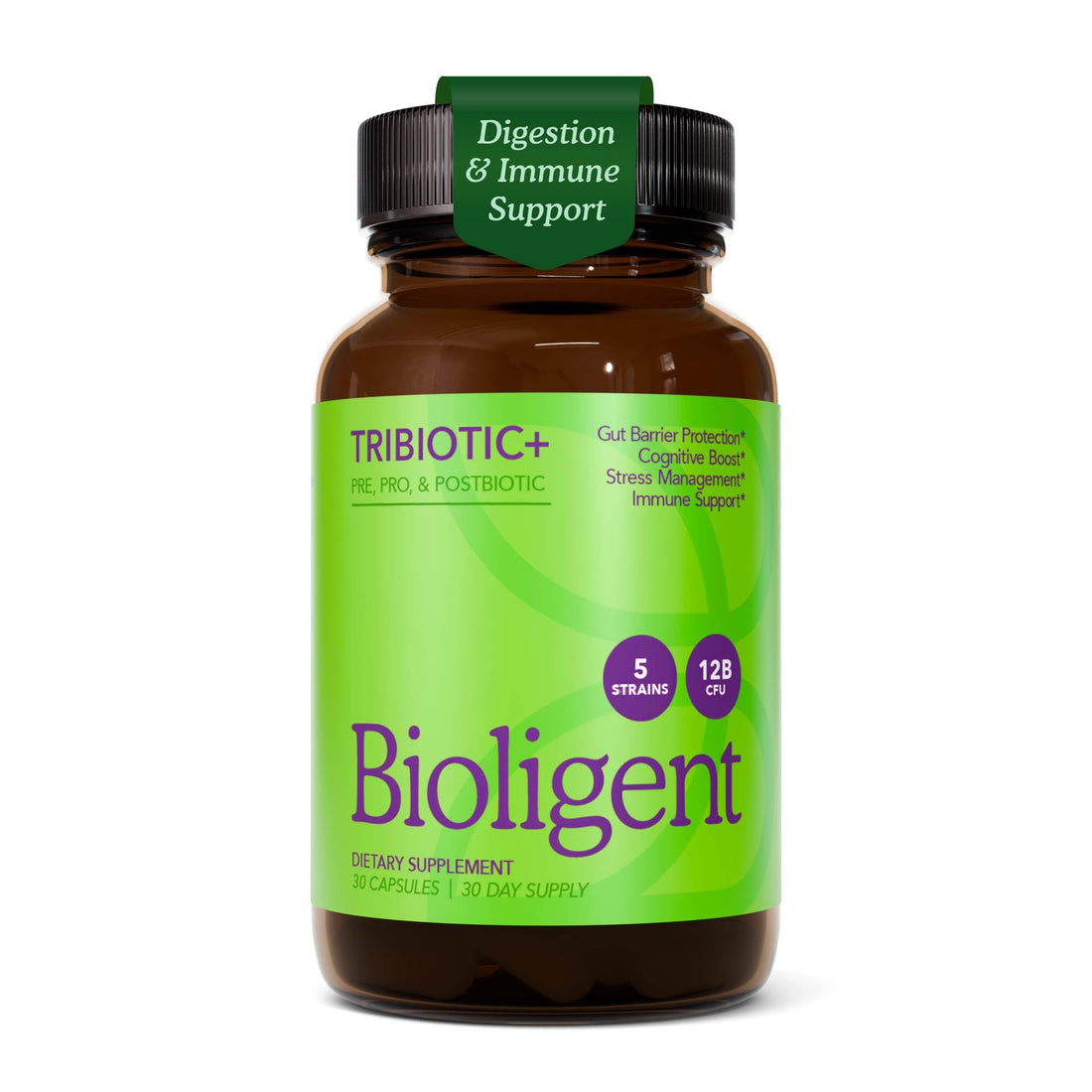BIOLIGENT Tribiotic+ Prebiotic, Probiotic and Postbiotic Supplement for Women & Men, Gut Health, Immune Support, Bloating Relief, Daily Microbiome and Digestive Support, 30 Capsules, 30 Day Supply - OzHealthStandard