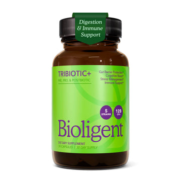 BIOLIGENT Tribiotic+ Prebiotic, Probiotic and Postbiotic Supplement for Women & Men, Gut Health, Immune Support, Bloating Relief, Daily Microbiome and Digestive Support, 30 Capsules, 30 Day Supply - OzHealthStandard