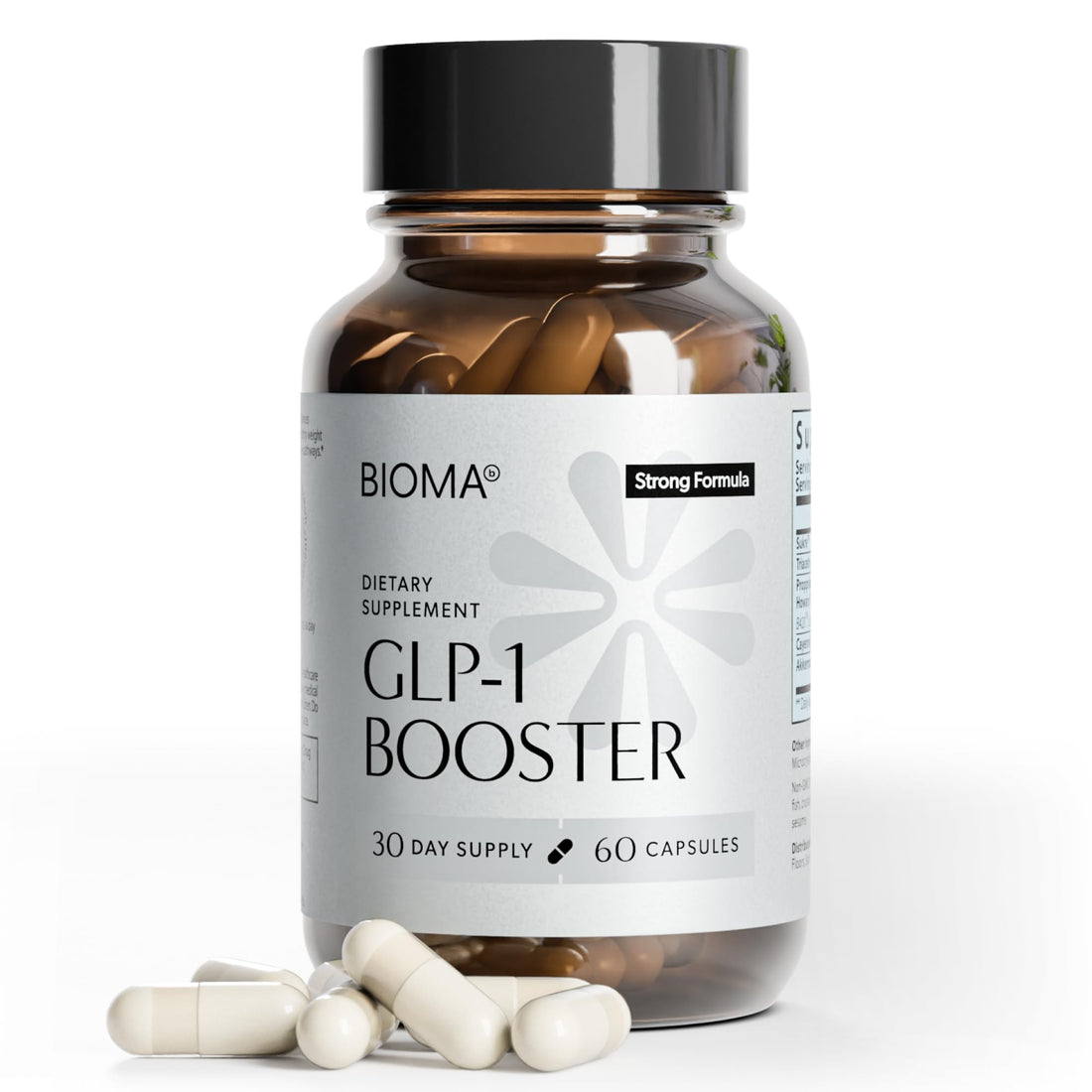 BIOMA GLP-1 Booster - Natural Appetite Control Supplement with Clinically Proven Probiotics, Prebiotics & Postbiotics - Support Weight Management & Satiety, (60 Capsules - 30 Day Supply) - OzHealthStandard
