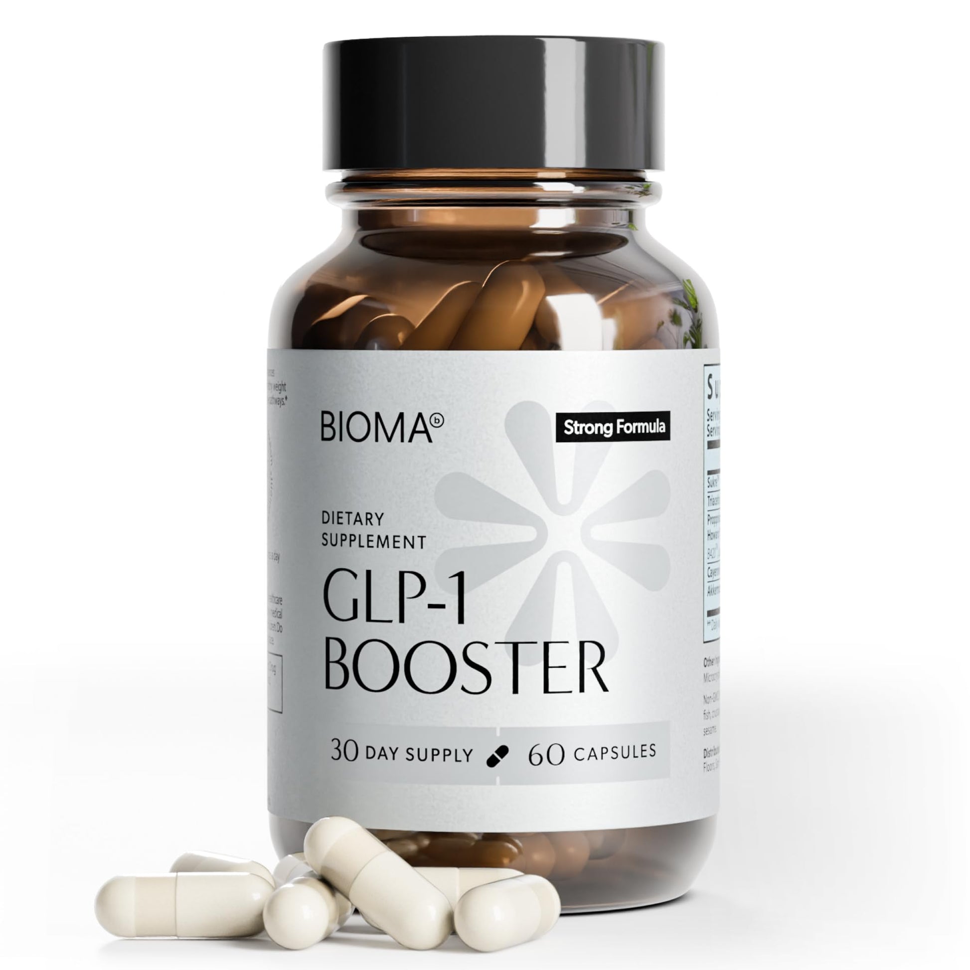 BIOMA GLP-1 Booster - Natural Appetite Control Supplement with Clinically Proven Probiotics, Prebiotics & Postbiotics - Support Weight Management & Satiety, (60 Capsules - 30 Day Supply) - OzHealthStandard