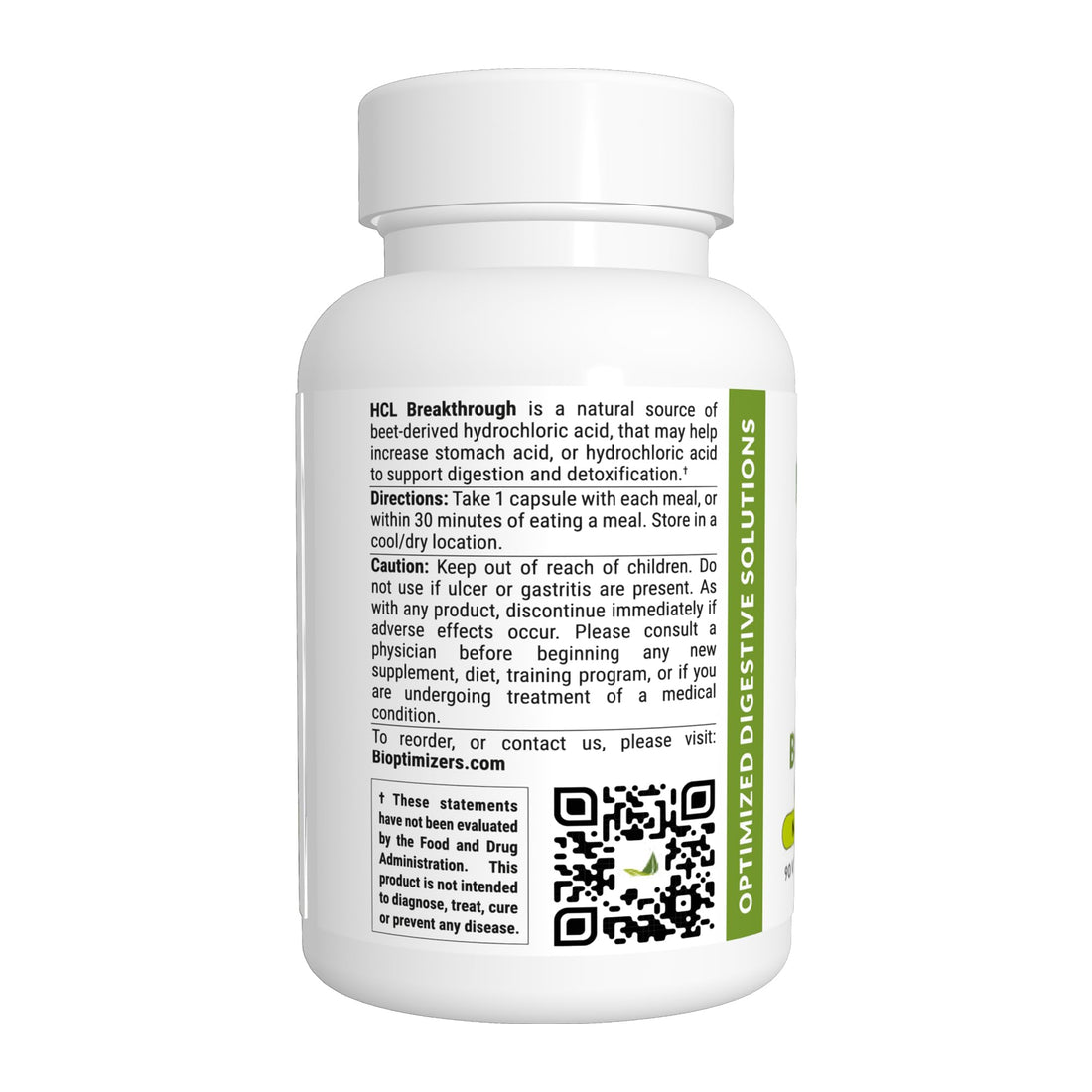 BIOptimizers HCL Breakthrough - Betaine Hydrochloride Enzymes Supplement - Assists with Protein Breakdown and Absorption - Helps Gas and Heartburn Relief - OzHealthStandard