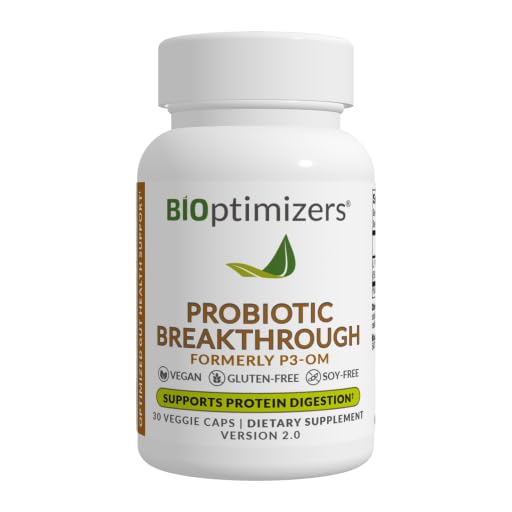 BIOptimizers Probiotic Breakthrough – Lactobacillus Plantarum OM Probiotics & Prebiotics Health Supplement for Gut, Digestive & Immune Support Probiotics for Women Men Elderly– 30 Vegan Capsules - OzHealthStandard