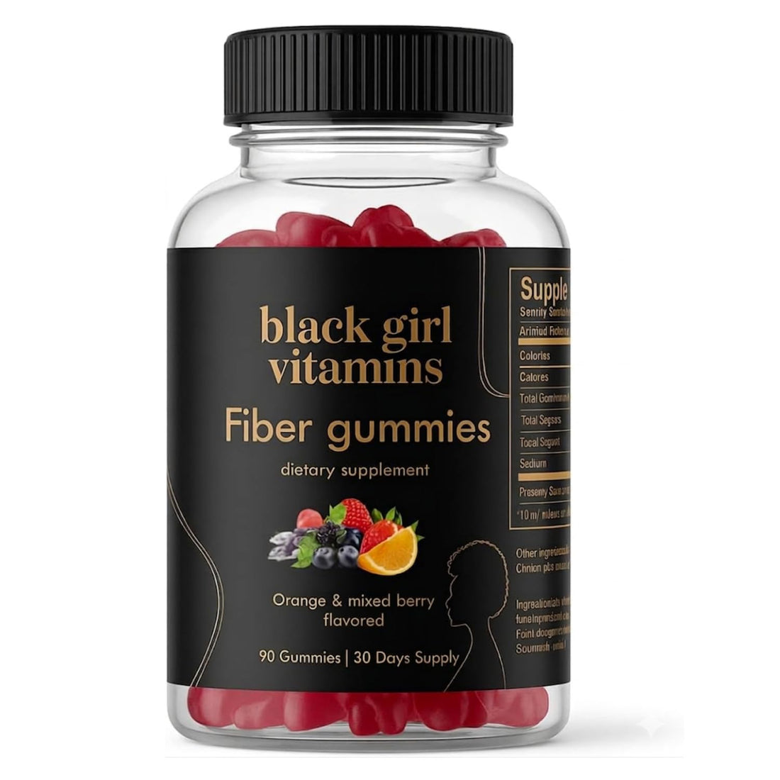 Black Girl Vitamins - Fiber Gummies - Prebiotic for Gut Health & Bloat Relief - Supports Digestion, Regularity & Microbiome Balance - Vegan, Gluten-Free, Halal - OzHealthStandard