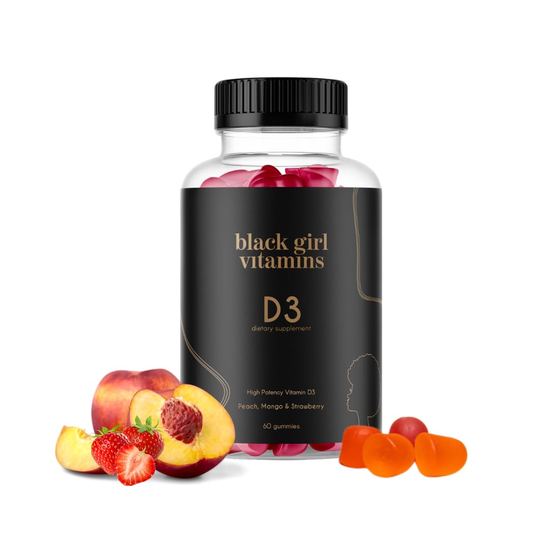 Black Girl Vitamins - Vitamin D3 Gummies, for Immune, Energy, and Bone Support, 2000IU (50mcg) Vitamin D per Serving - OzHealthStandard