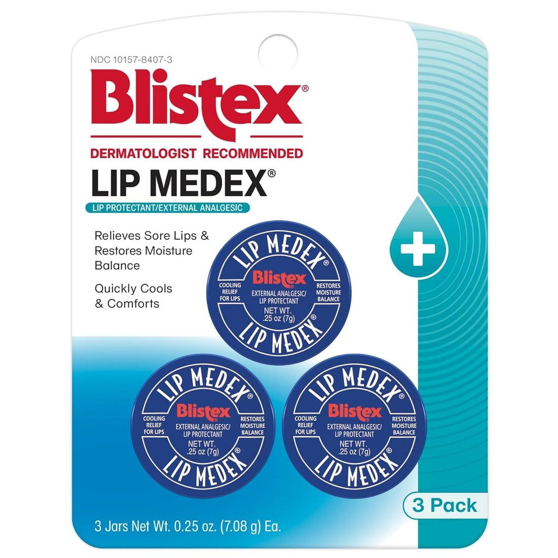 Blistex Lip Medex, 0.25 Ounce, Medicated Relief with Immediate Cooling, Soothes and Protects, Advanced Hydration - OzHealthStandard
