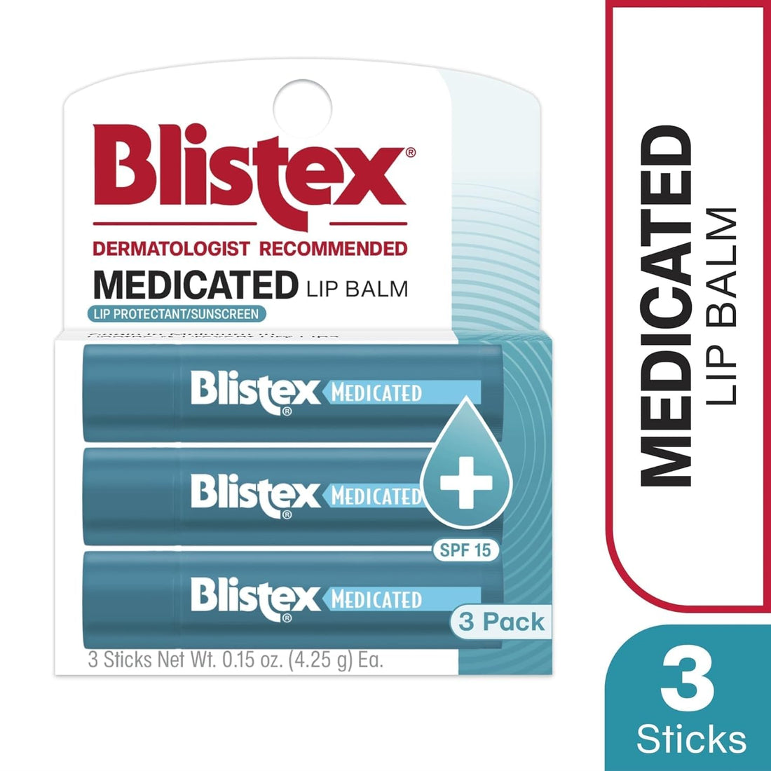 Blistex Medicated Lip Balm, 0.15 Ounce, 3 Count (Pack of 1) Prevent Dryness & Chapping - OzHealthStandard