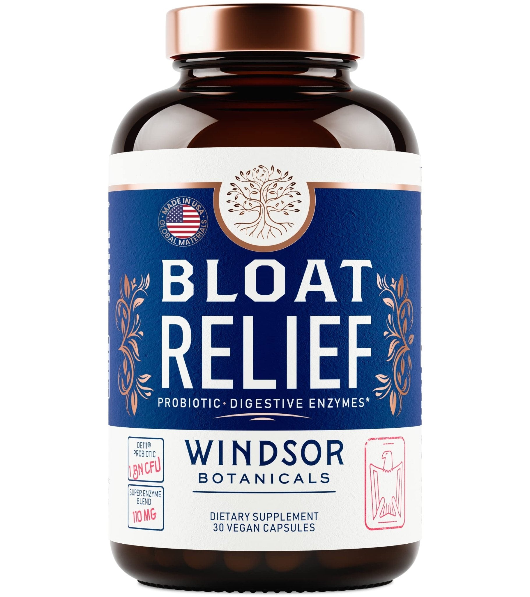 Bloat Relief Probiotic and Digestive Enzymes - Anti Bloating Turmeric, Fennel, Bromelain IBS Supplement - Detox Debloat Capsules Gas - Bloating Relief for Women and Men - 30 Gut Health Pills - OzHealthStandard