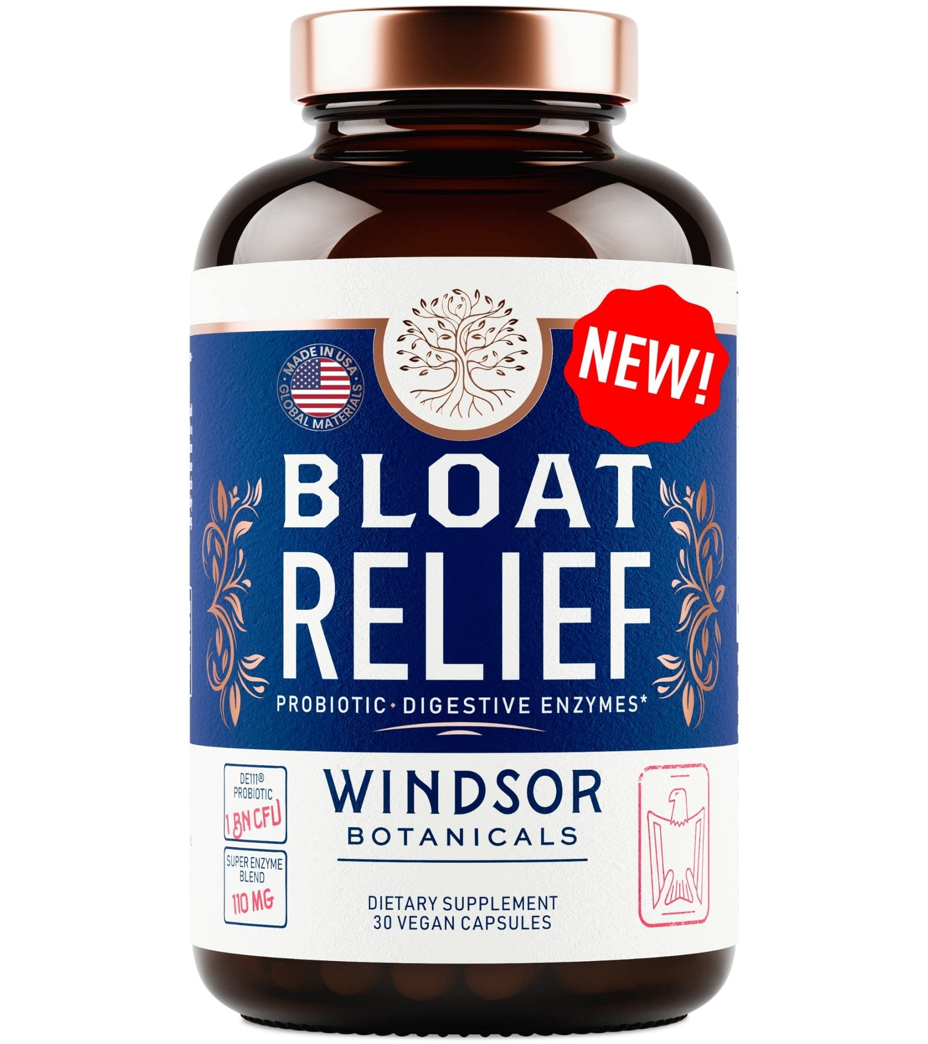 Bloat Relief Probiotic and Digestive Enzymes - Anti Bloating Turmeric, Fennel, Bromelain IBS Supplement - Detox Debloat Capsules Gas - Bloating Relief for Women and Men - 30 Gut Health Pills - OzHealthStandard