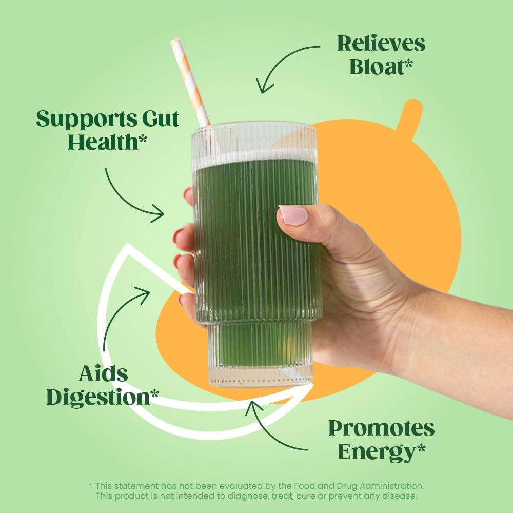 Bloom Nutrition Superfood Greens Powder, Digestive Enzymes with Probiotics and Prebiotics, Gut Health, Bloating Relief for Women, Chlorella, Green Juice Mix with Beet Root Powder, 30 SVG, Mango - OzHealthStandard