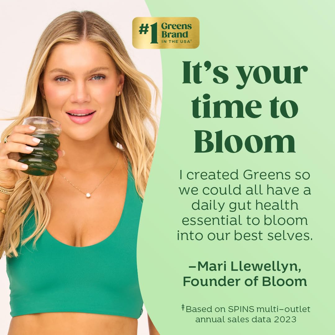 Bloom Nutrition Superfood Greens Powder, Digestive Enzymes with Probiotics and Prebiotics, Gut Health, Bloating Relief for Women, Chlorella, Green Juice Mix with Beet Root Powder, 30 SVG, Mango - OzHealthStandard