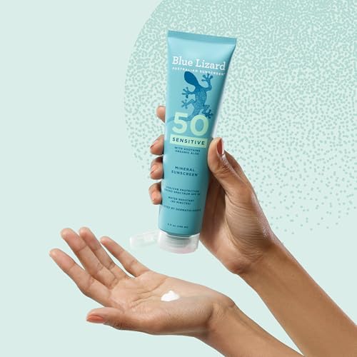 Blue Lizard Sensitive Mineral SPF 50 Sunscreen Lotion, 100% Mineral Sunscreen, UVA/UVB Protection - OzHealthStandard