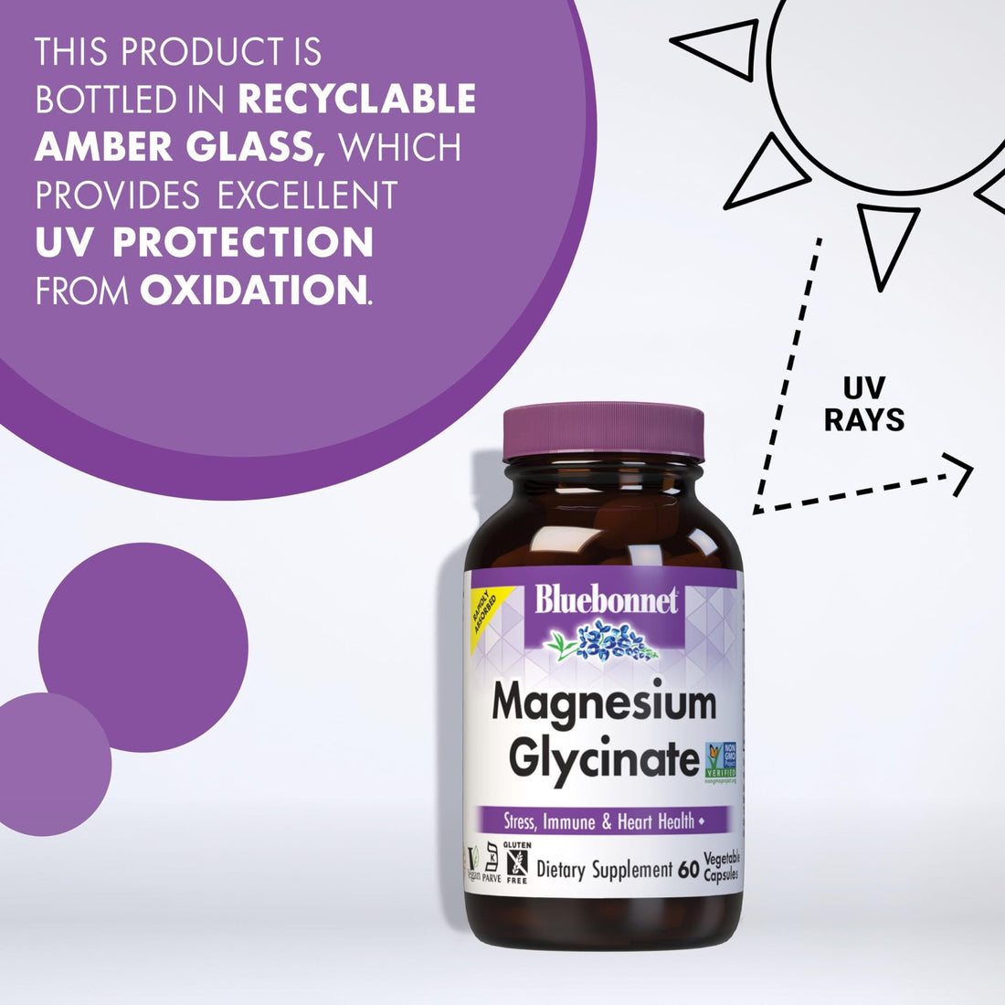 Bluebonnet Nutrition Magnesium Glycinate 400mg Maximum Absorption Mineral Complex Supports Energy Production & Enzyme Function - Non-GMO - OzHealthStandard