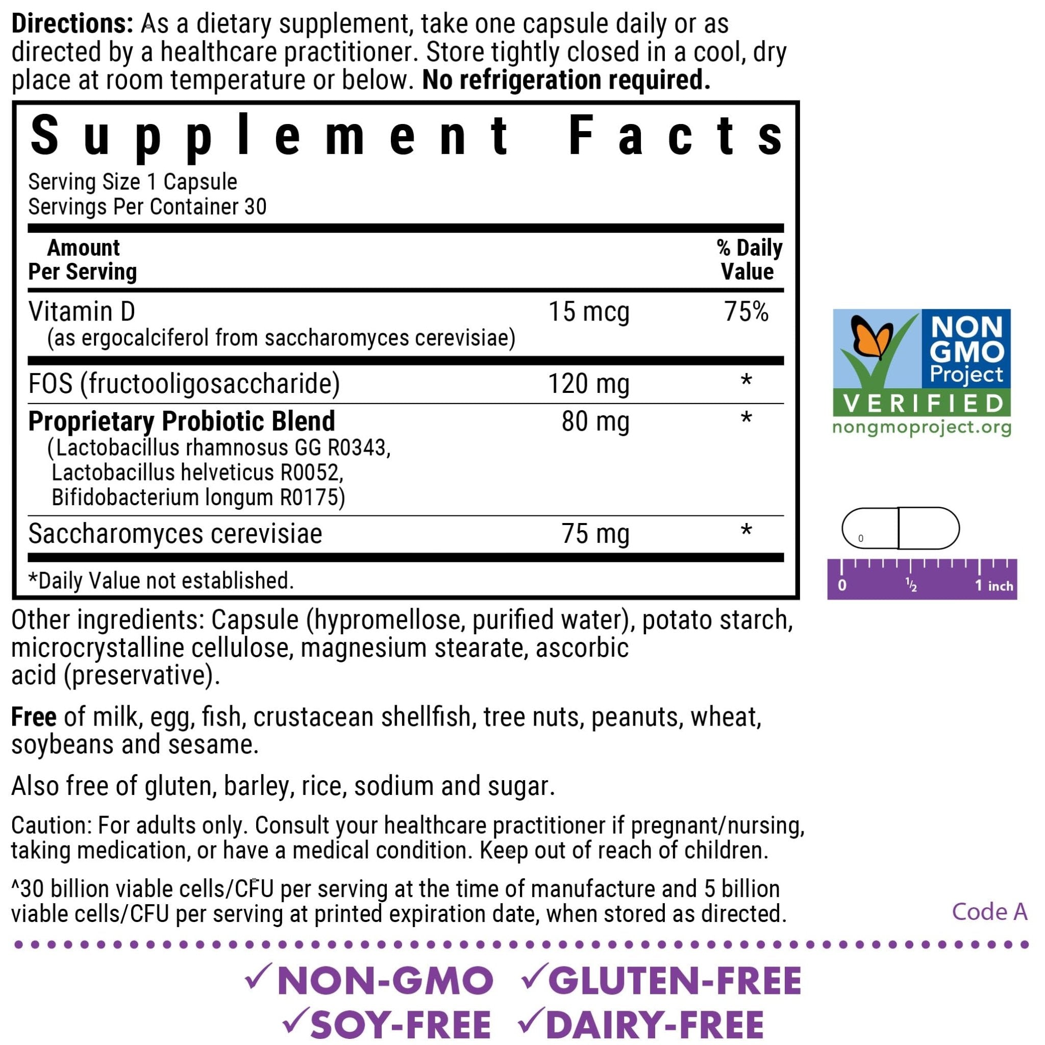 BlueBonnet Nutrition Pre Pro Post Probiotic 30 Billion CFU^ Shelf Stable – for Women & Men Digestion, Gut, Mood, Immune* - Free of Dairy, Gluten & Soy - Non-GMO - 30 Vegetable Capsules, 30 Servings - OzHealthStandard
