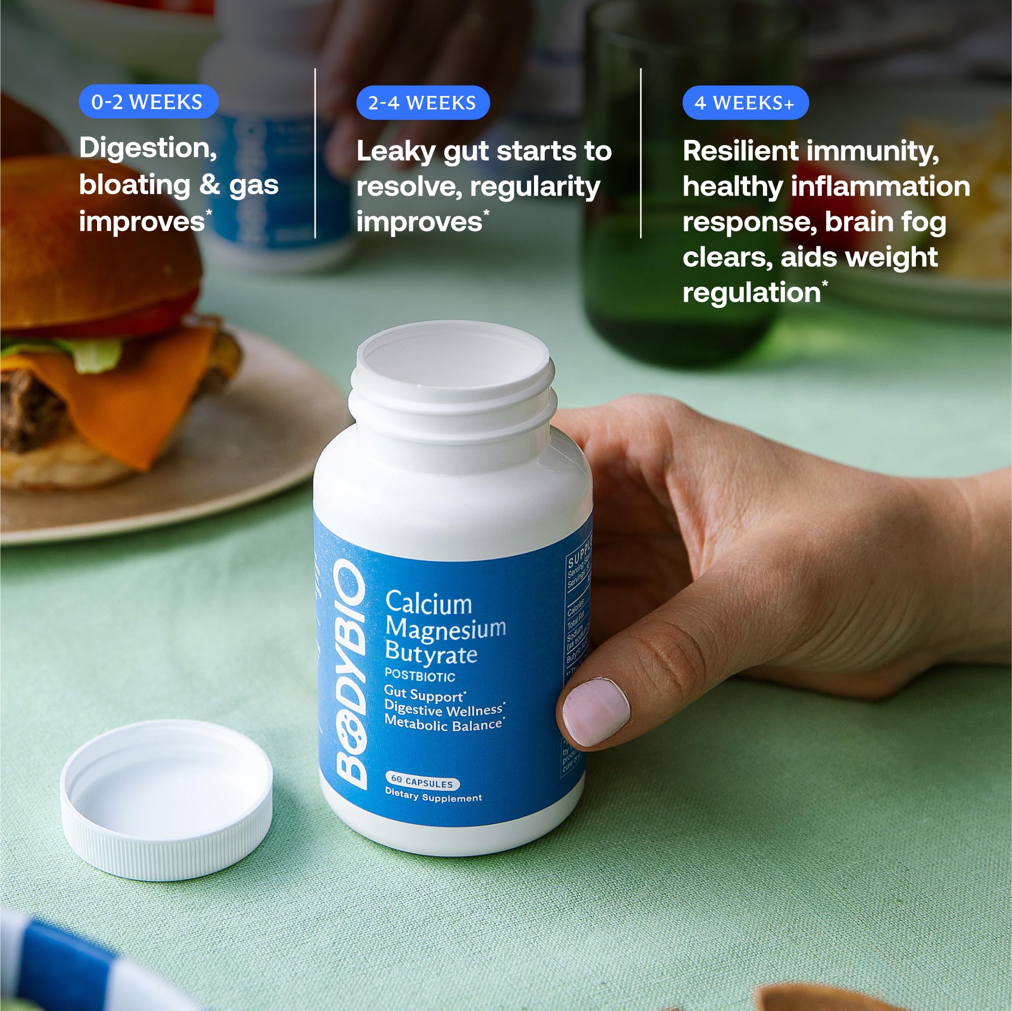 BodyBio Butyrate - Postbiotic for Gut Health, Digestive Support, Bloat, Gas & Constipation Relief, Leaky Gut Repair - Calcium, Magnesium - OzHealthStandard