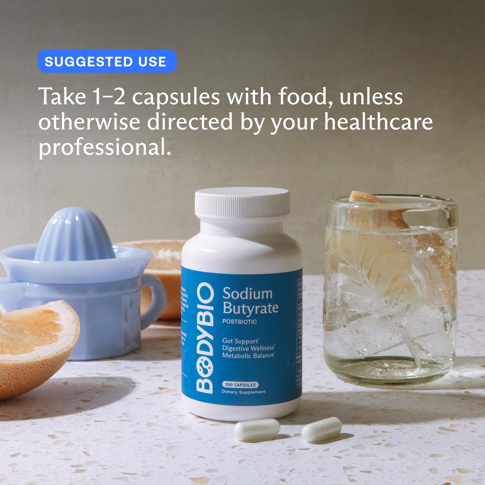 BodyBio Butyrate - Postbiotic for Gut Health, Digestive Support, Bloat, Gas & Constipation Relief, Leaky Gut Repair - Sodium - OzHealthStandard