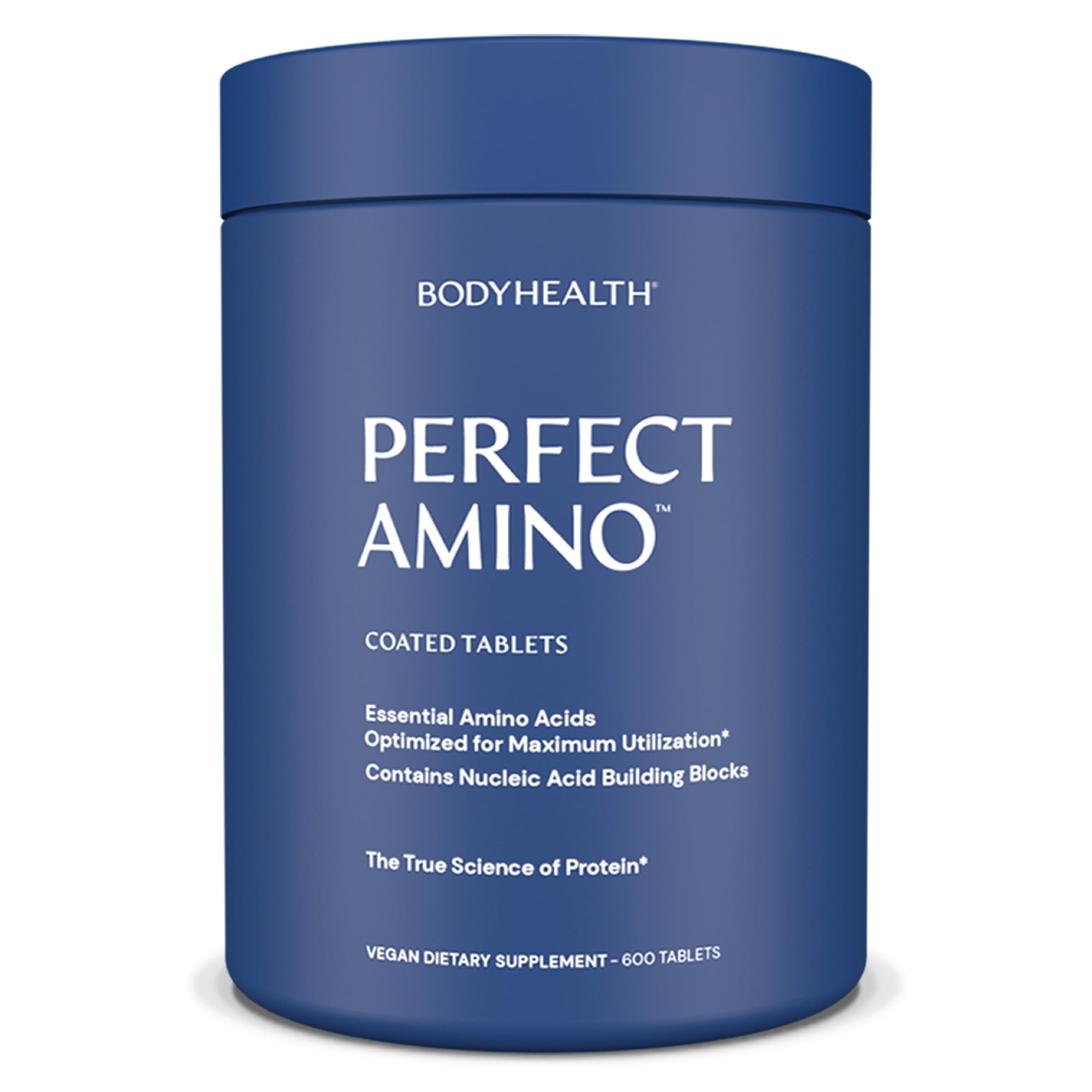 BodyHealth PerfectAmino (600 ct) Easy to Swallow Tablets, Essential Amino Acids Supplement with BCAAs, Vegan Protein for Pre/Post Workout & Muscle Recovery with Lysine, Tryptophan, Leucine, Methionine - OzHealthStandard