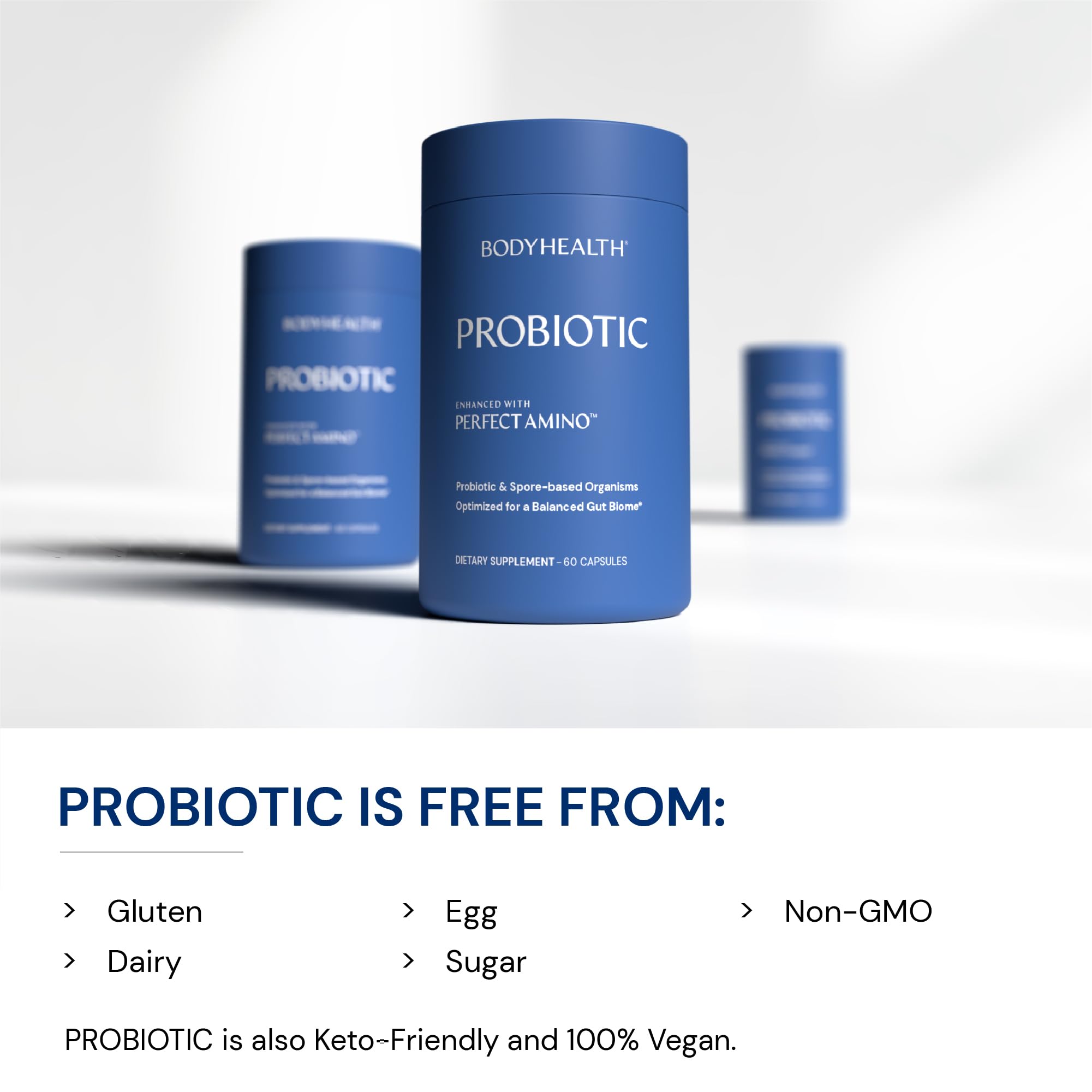 BodyHealth Probiotic Enhanced with PerfectAmino for Women and Men, Spore Based with Bifidobacterium, Lactobacillus Salivarius, - OzHealthStandard