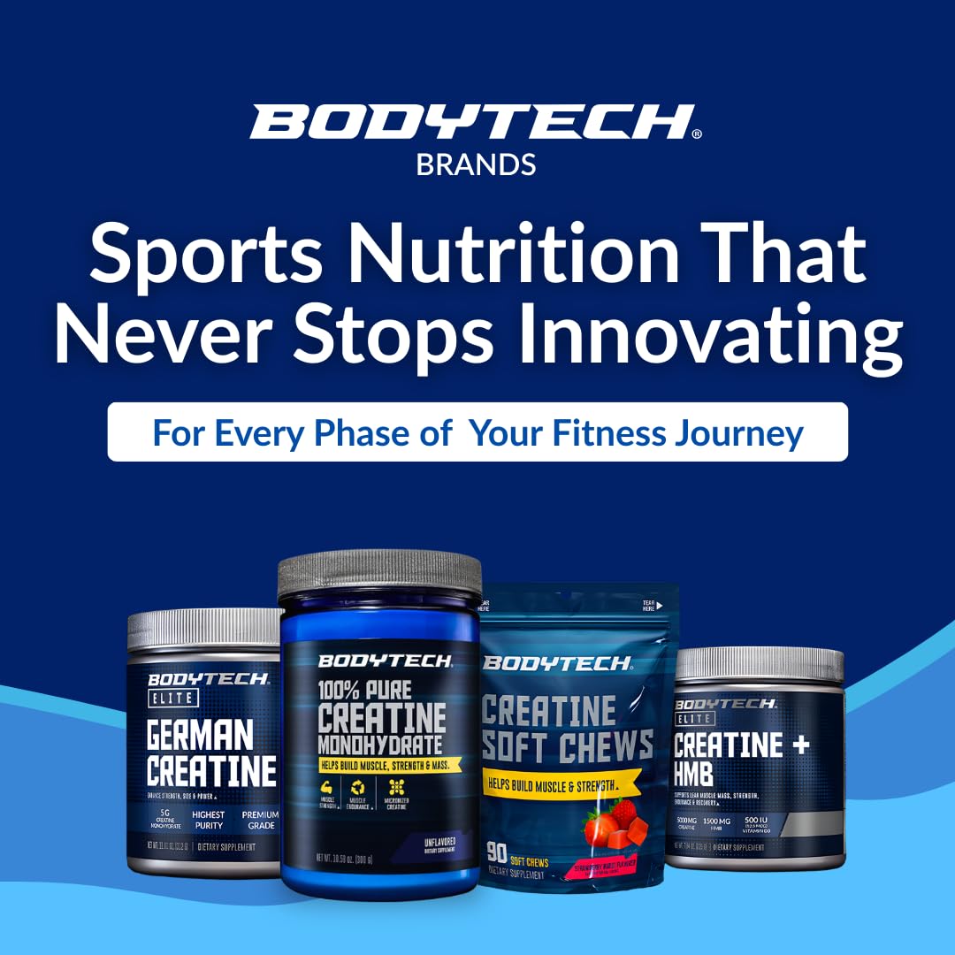 BodyTech Creatine Monohydrate Powder, Unflavored Micronized Creatine Formula for Men and Women, 5g per Serving, Pre Workout & Post Workout Supplement - OzHealthStandard