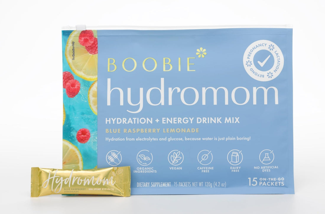 Boobie Hydromom Superfood Electrolyte Drink Mix, Blue Raspberry Lemonade | Refreshing Energy & Hydration Boost for Mamas | On-The-Go & Travel Essentials for Pregnancy, - OzHealthStandard