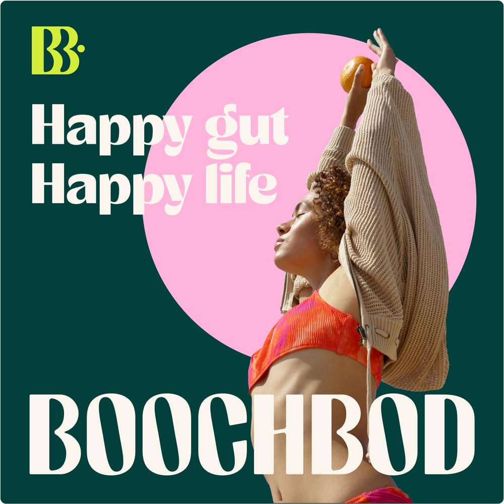 BoochBod - Probiotic Kombucha Gummy - Prebiotics, Probiotics, Postbiotics, Fiber Supplement, Slippery Elm, Dandelion Root - OzHealthStandard