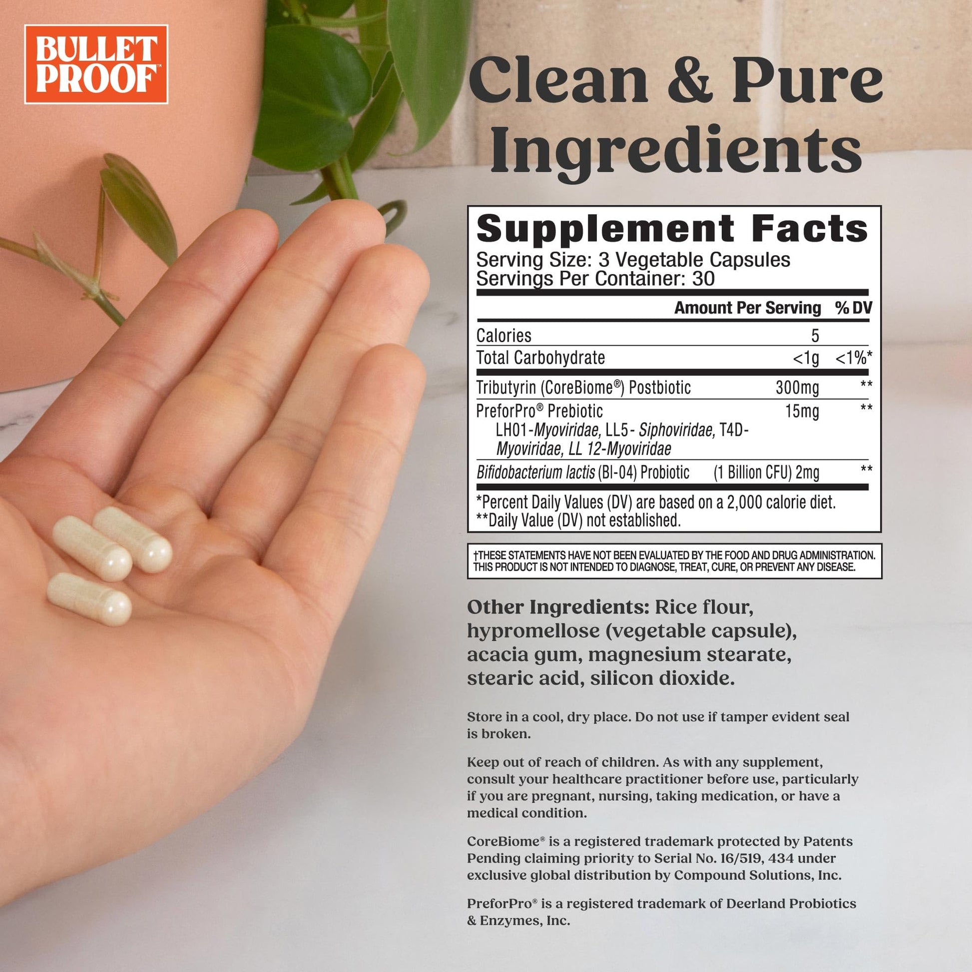 Bulletproof Express 3-in-1 Probiotic & Postbiotics Supplement for Sustained Gut Health, 90 Count - OzHealthStandard