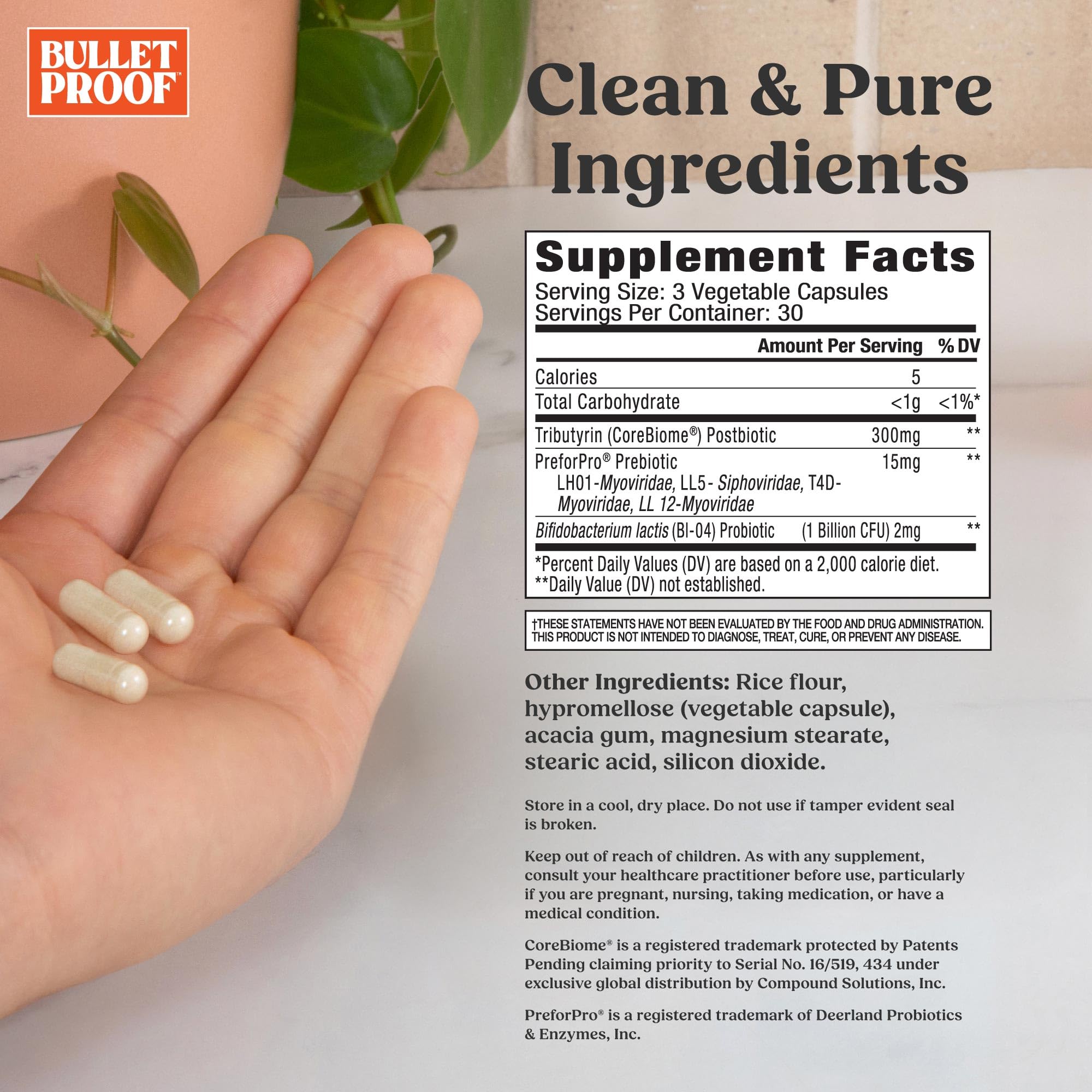 Bulletproof Express 3-in-1 Probiotic & Postbiotics Supplement for Sustained Gut Health, 90 Count - OzHealthStandard