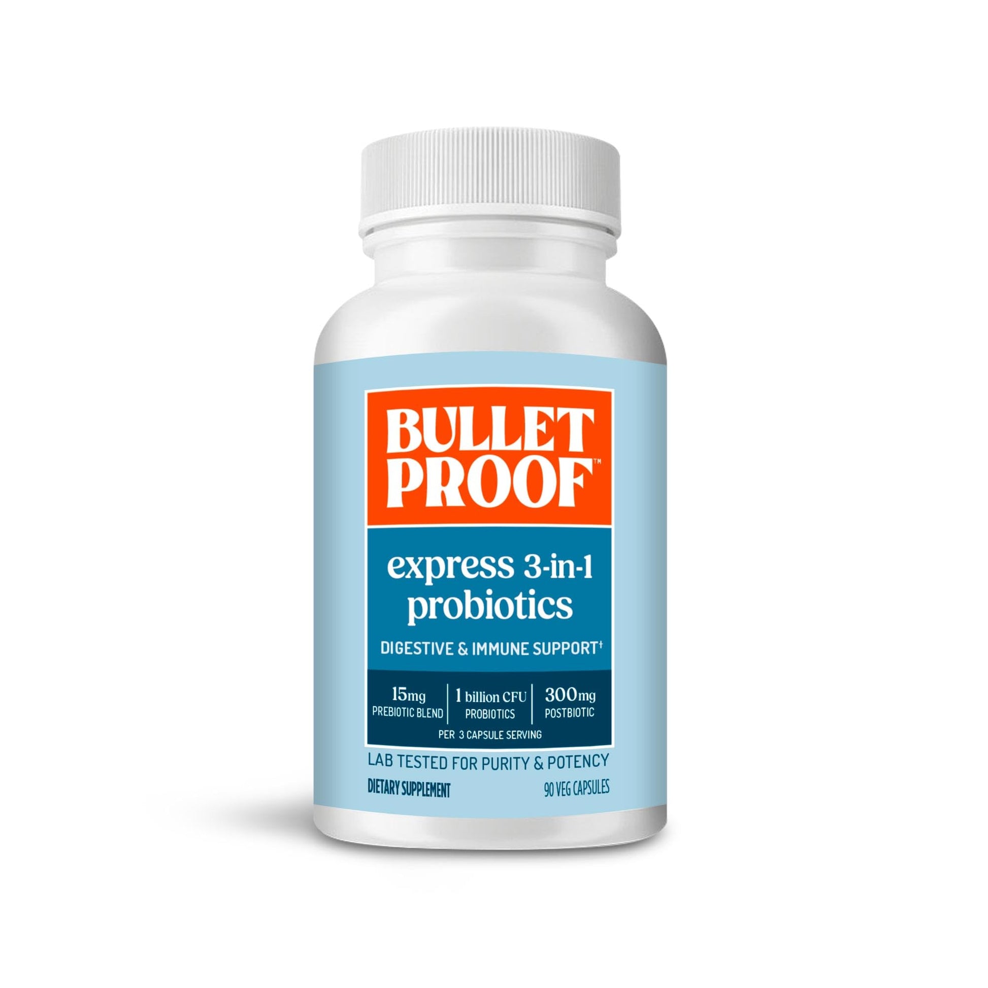 Bulletproof Express 3-in-1 Probiotic & Postbiotics Supplement for Sustained Gut Health, 90 Count - OzHealthStandard