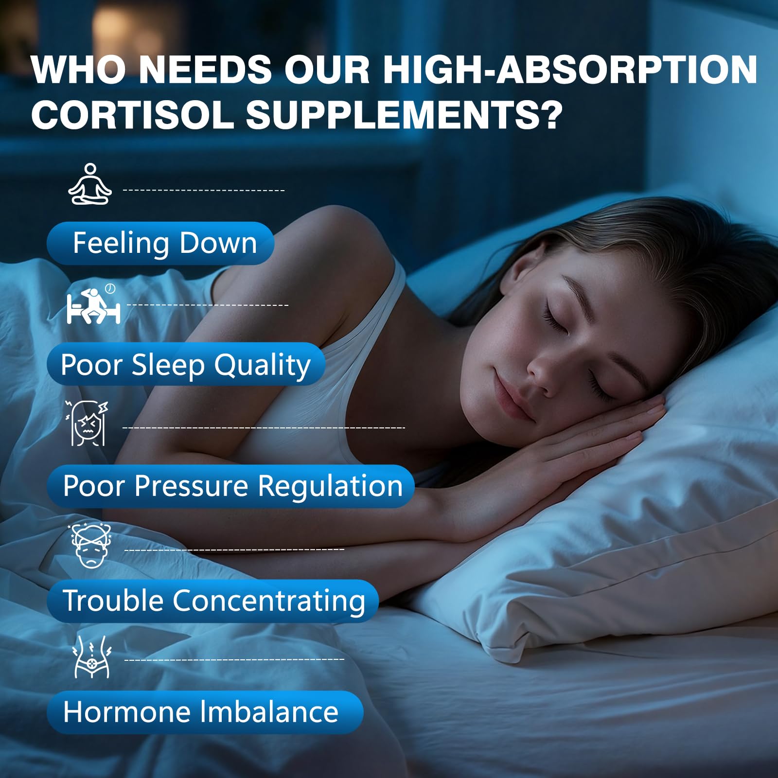 Bvlaue Cortisol Supplements for Women & Men - 15-in-1 Cortisol Reducer Manager Lower w/Ashwagandha,Magnesium,L-Theanine/Saffron Vitamin B6 & B12,60 Vegan CT for Stress Relief Sleep,Mood,Non-GMO - OzHealthStandard