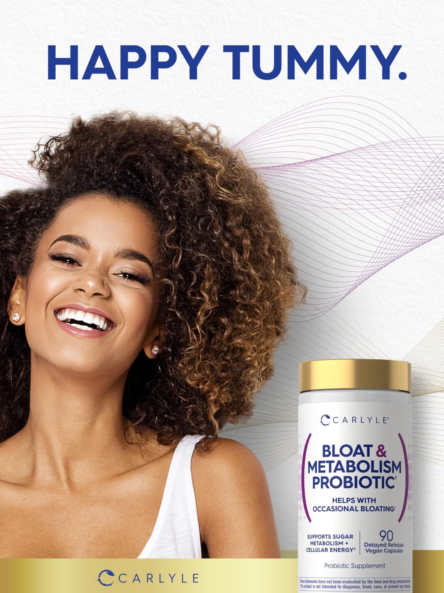 Carlyle Bloat and Metabolism Probiotic | 90 Capsules | Bloating Relief Formula | Sugar & Cellular Energy Support | for Women and Men | Vegan, Non-GMO, Gluten Free - OzHealthStandard