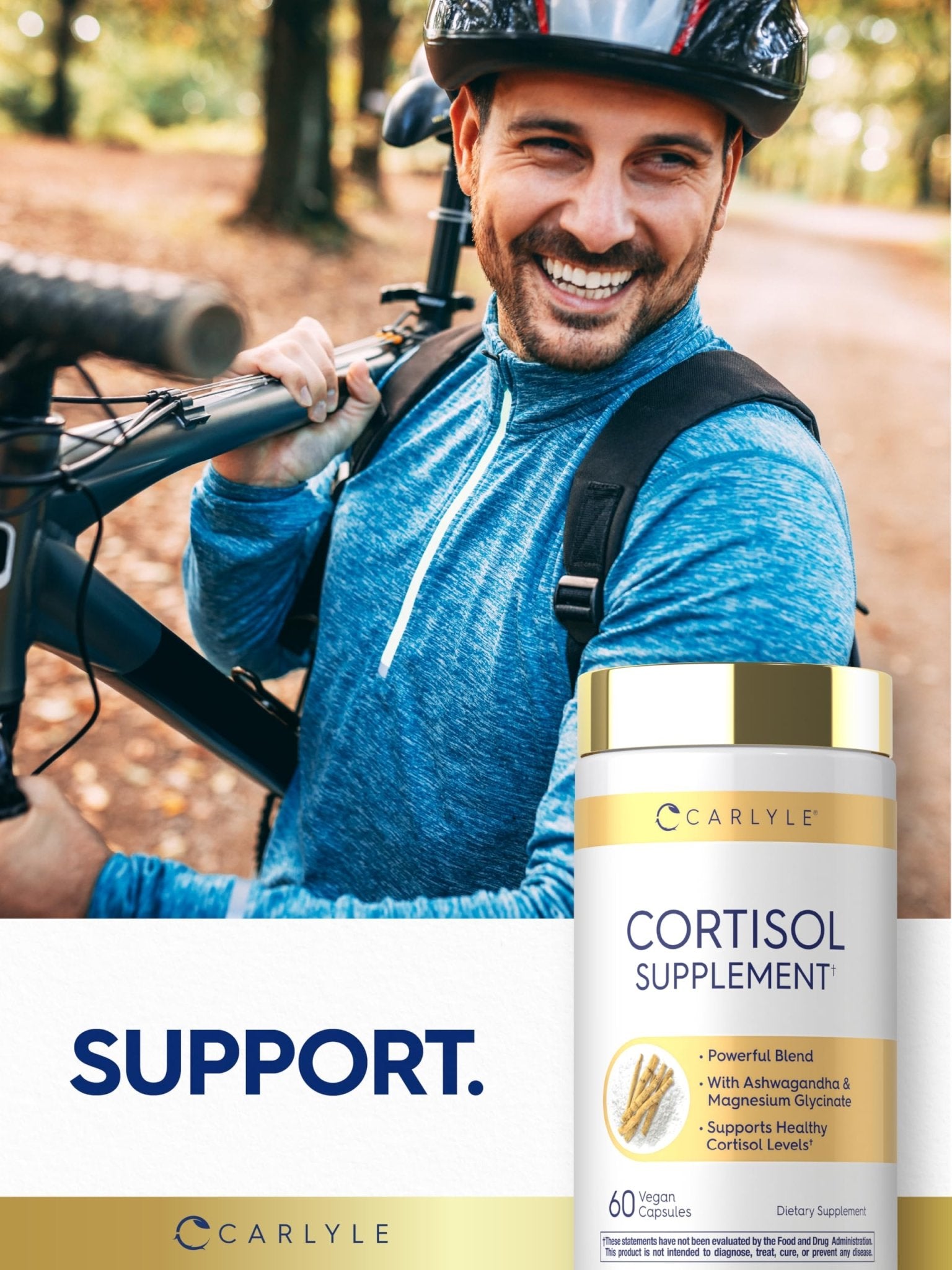 Carlyle Cortisol Supplement | 60 Vegan Capsules | Ashwagandha & Magnesium Complex | Non-GMO, Gluten Free - OzHealthStandard