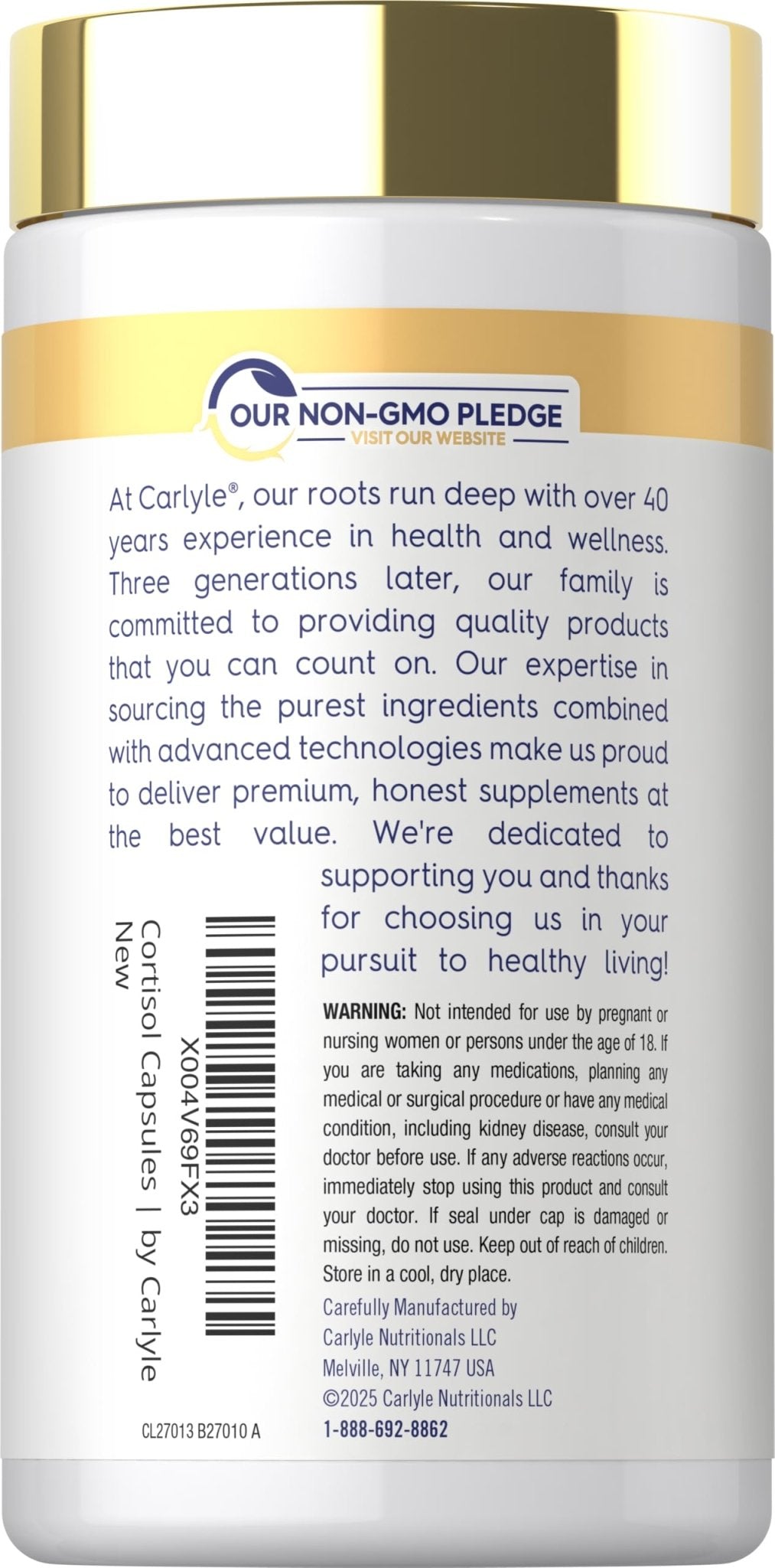 Carlyle Cortisol Supplement | 60 Vegan Capsules | Ashwagandha & Magnesium Complex | Non-GMO, Gluten Free - OzHealthStandard
