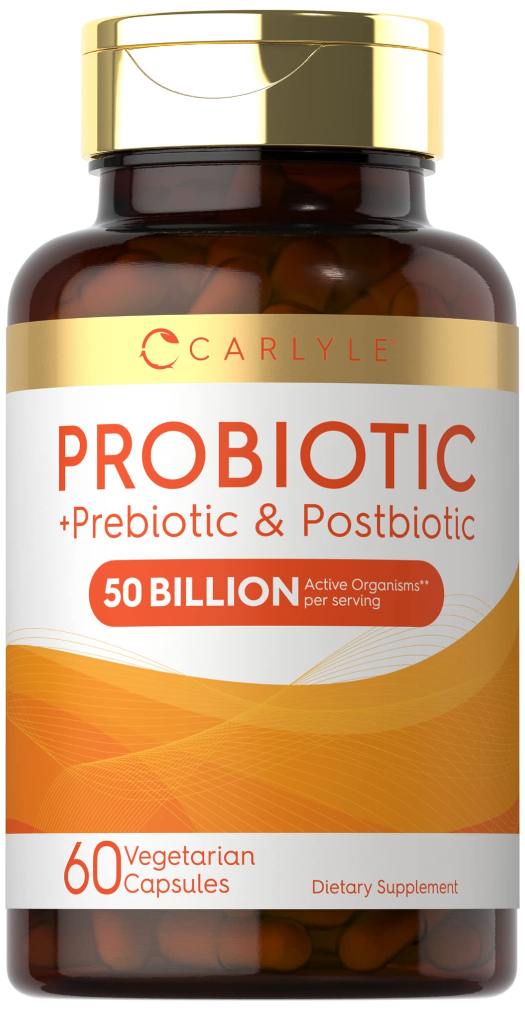Carlyle Probiotic for Women and Men | 50 Billion CFU | 60 Capsules | Plus Prebiotic and Postbiotic | Complex Supplement | Vegetarian, Non-GMO, and Gluten Free - OzHealthStandard