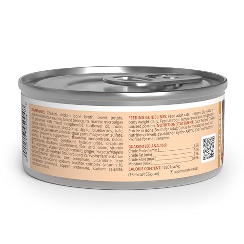 Catit Recipes Adult Chicken Entrée – High-Protein Wet Cat Food with Bone Broth Hydration, Prebiotics & Postbiotics for Gut Health, Omega-3 for Skin & Coat, and Taurine for Heart Support 3oz (12/cs) - OzHealthStandard