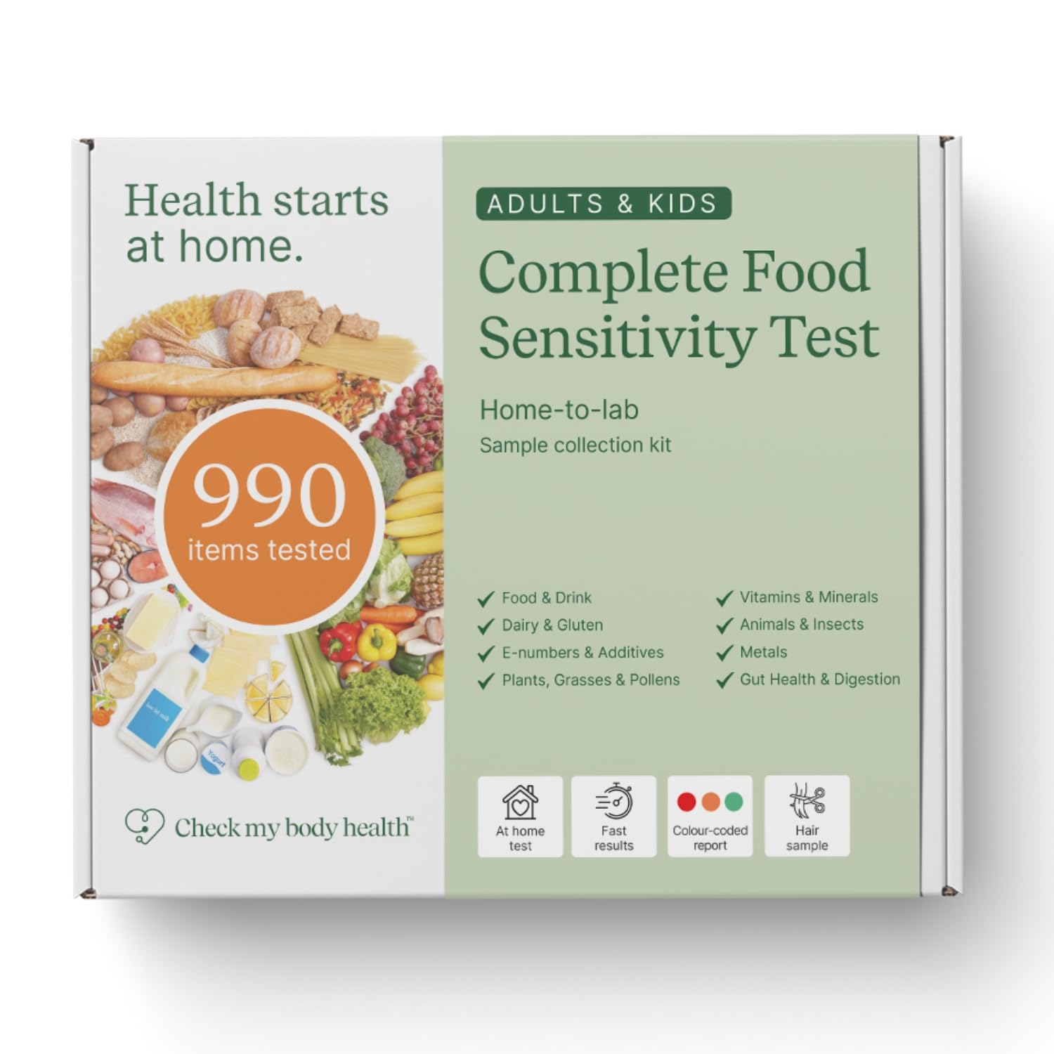 Check My Body Health 990 Items Complete Food Sensitivity Test Kit for Adults and Kids – Non-Invasive Food Intolerance Test Kit – at-Home Hair Sample Bioresonance Testing with Results in 3–5 Days - OzHealthStandard