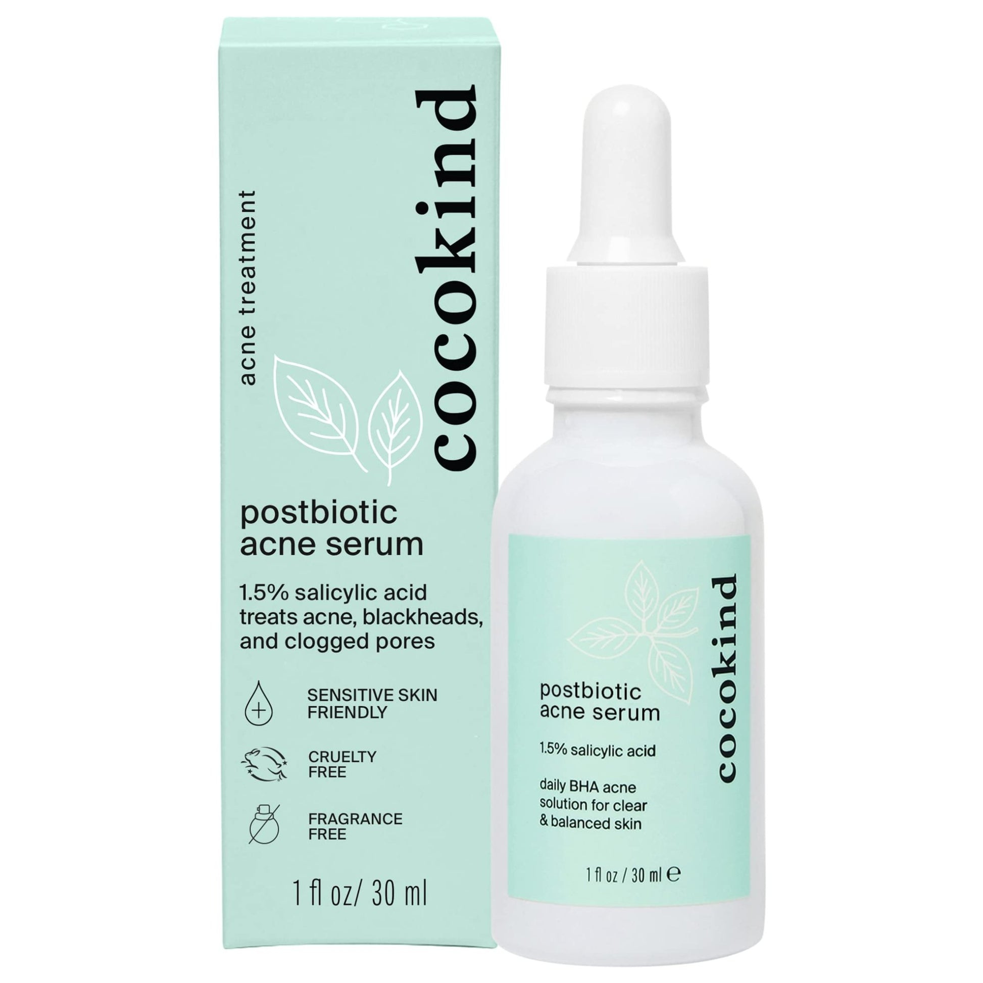 Cocokind Postbiotic Acne Serum, Salicylic Acid Serum and BHA Liquid Exfoliant - Exfoliating, Brightening and Hydrating Serum - OzHealthStandard