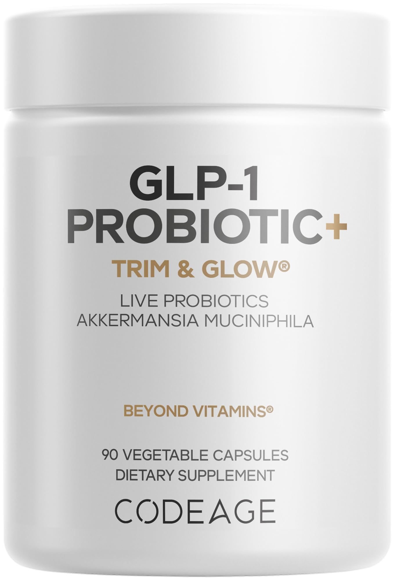 Codeage GLP-1 Probiotic+ - Live Probiotics Akkermansia, Clostridium, Bifidobacterium, Chicory Inulin Probiotic, Prebiotics & Postbiotics Supplement - 500 Million AFU, 3-Month Supply - 90 Capsules - OzHealthStandard