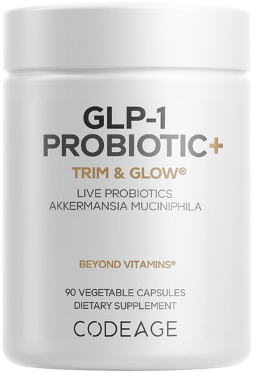 Codeage GLP-1 Probiotic+ - Live Probiotics Akkermansia, Clostridium, Bifidobacterium, Chicory Inulin Probiotic, Prebiotics & Postbiotics Supplement - 500 Million AFU, 3-Month Supply - 90 Capsules - OzHealthStandard