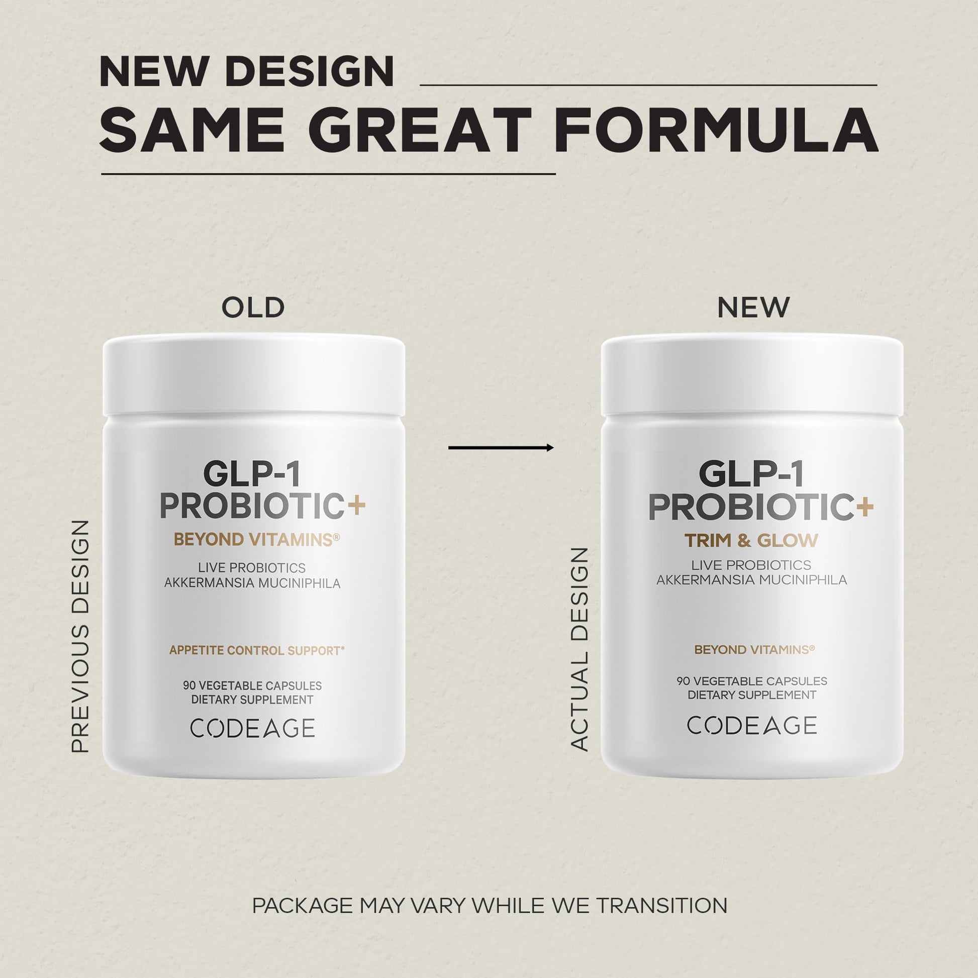 Codeage GLP-1 Probiotic+ - Live Probiotics Akkermansia, Clostridium, Bifidobacterium, Chicory Inulin Probiotic, Prebiotics & Postbiotics Supplement - 500 Million AFU, 3-Month Supply - 90 Capsules - OzHealthStandard