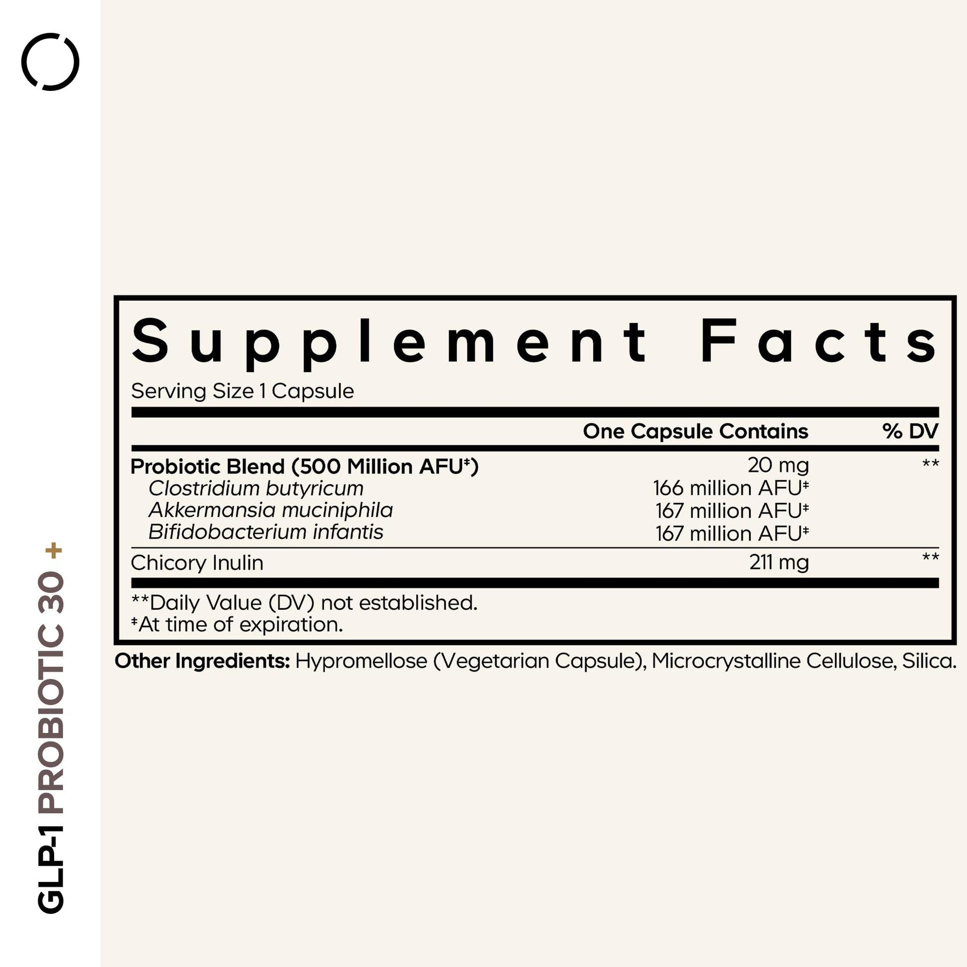 Codeage GLP-1 Probiotic+ - Live Probiotics Akkermansia, Clostridium, Bifidobacterium, Chicory Inulin Probiotic, Prebiotics & Postbiotics Supplement - 500 Million AFU - 30 Capsules - OzHealthStandard