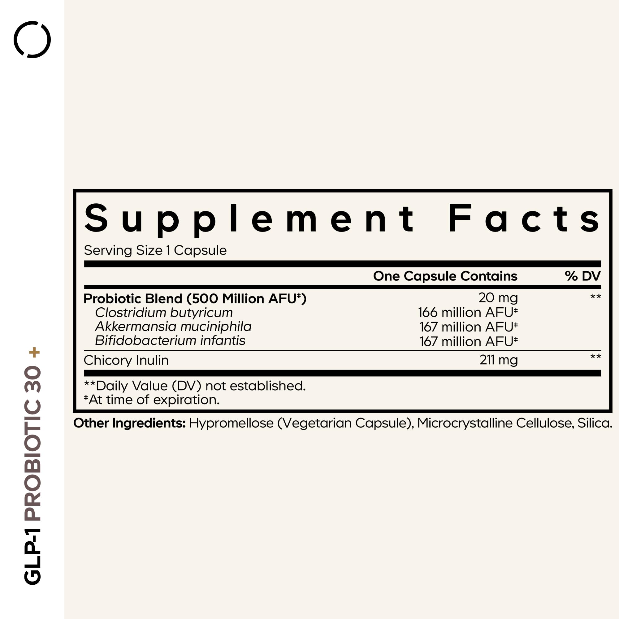 Codeage GLP-1 Probiotic+ - Live Probiotics Akkermansia, Clostridium, Bifidobacterium, Chicory Inulin Probiotic, Prebiotics & Postbiotics Supplement - 500 Million AFU - 30 Capsules - OzHealthStandard
