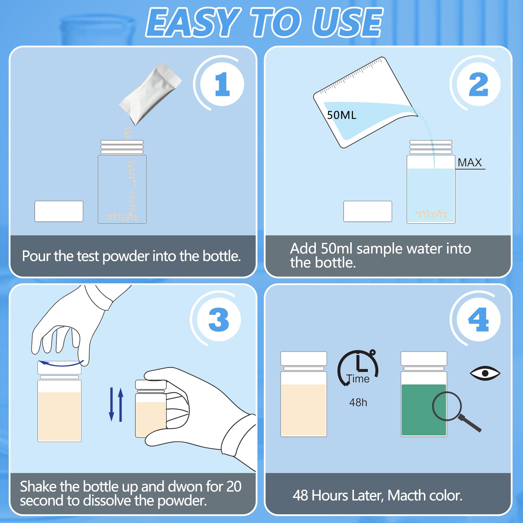 Coliform Bacteria Test Kit: 12-Pack Easy at-Home Well, Tap, Pool, Spring, Pond, Lake Drinking Water Quality Test - OzHealthStandard