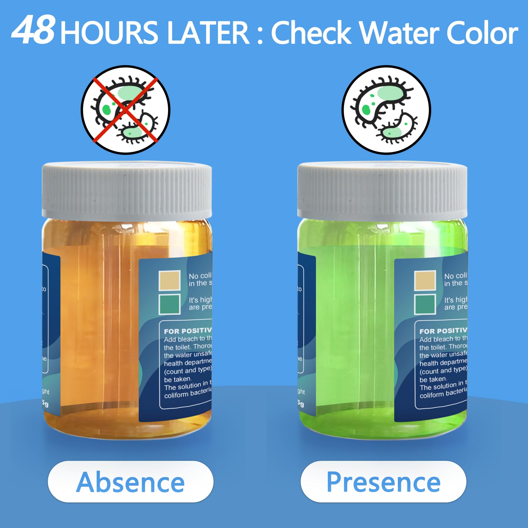 Coliform Bacteria Test Kit: 12-Pack Easy at-Home Well, Tap, Pool, Spring, Pond, Lake Drinking Water Quality Test - OzHealthStandard
