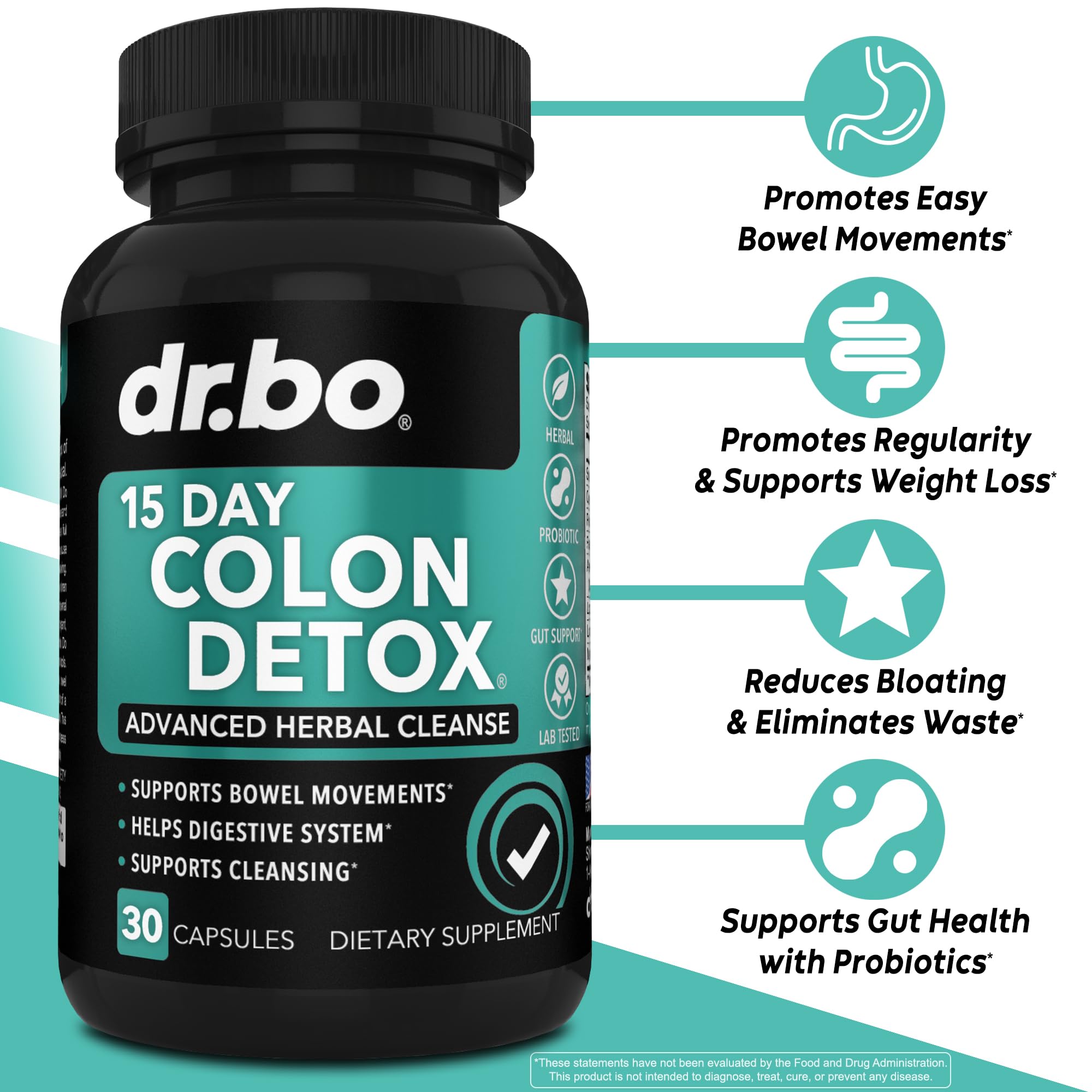Colon Cleanser Detox for Weight Flush - 15 Day Intestinal Cleanse Pills & Probiotic - Fast Natural Laxative for Constipation Relief - Bowel Movement Supplements for Stomach Bloating, Gut Loss Support - OzHealthStandard