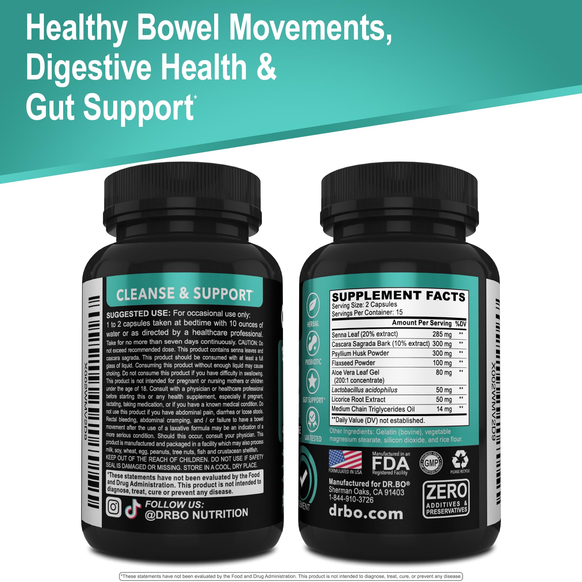 Colon Cleanser Detox for Weight Flush - 15 Day Intestinal Cleanse Pills & Probiotic - Fast Natural Laxative for Constipation Relief - Bowel Movement Supplements for Stomach Bloating, Gut Loss Support - OzHealthStandard