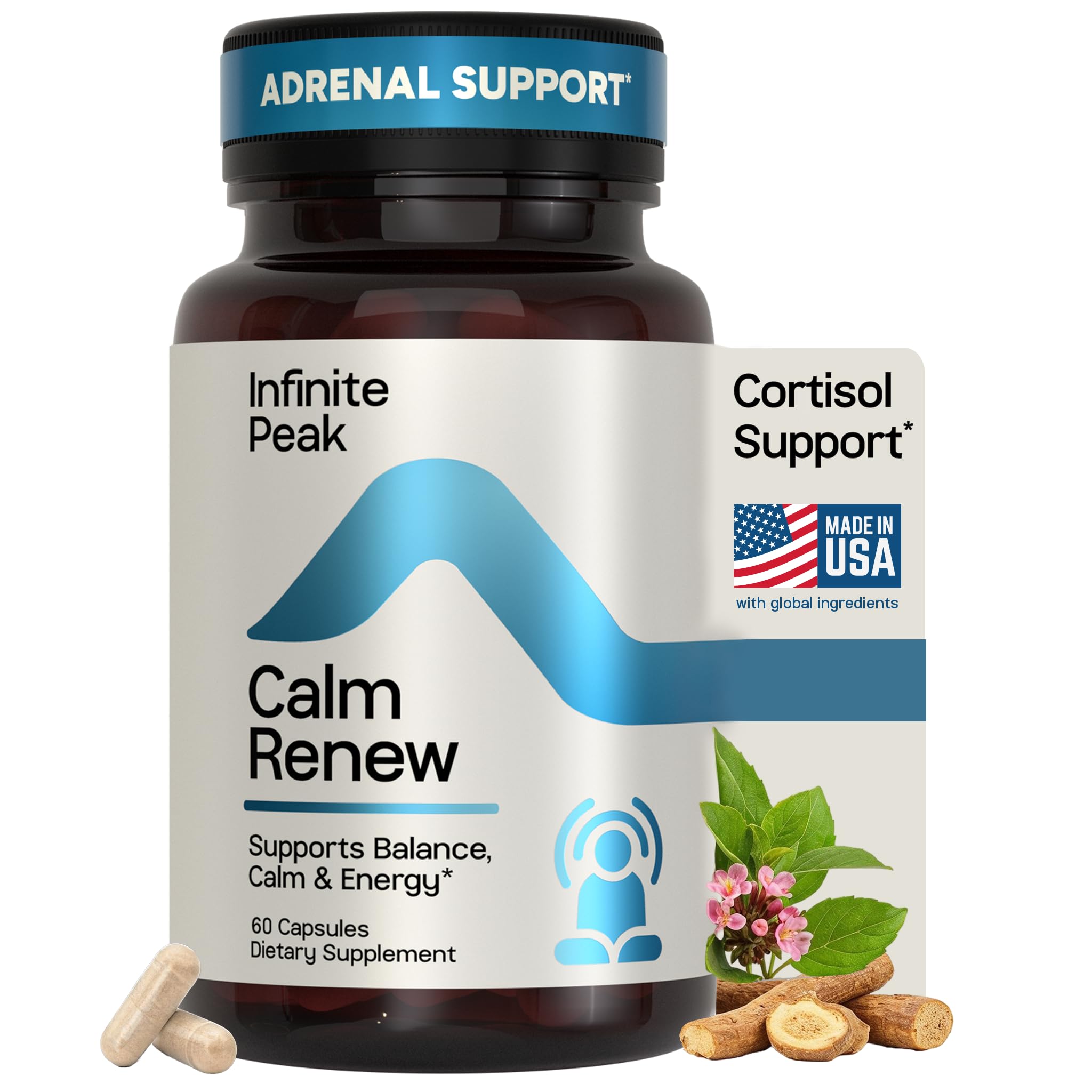 Cortisol & Adrenal Support for Busy Women, Stress Support with Ashwagandha, Rhodiola & Holi Basil | Helps Emotional Balance | Cortisol Supplements for Women to Manage your Day | Non-GMO | 60 Capsules - OzHealthStandard
